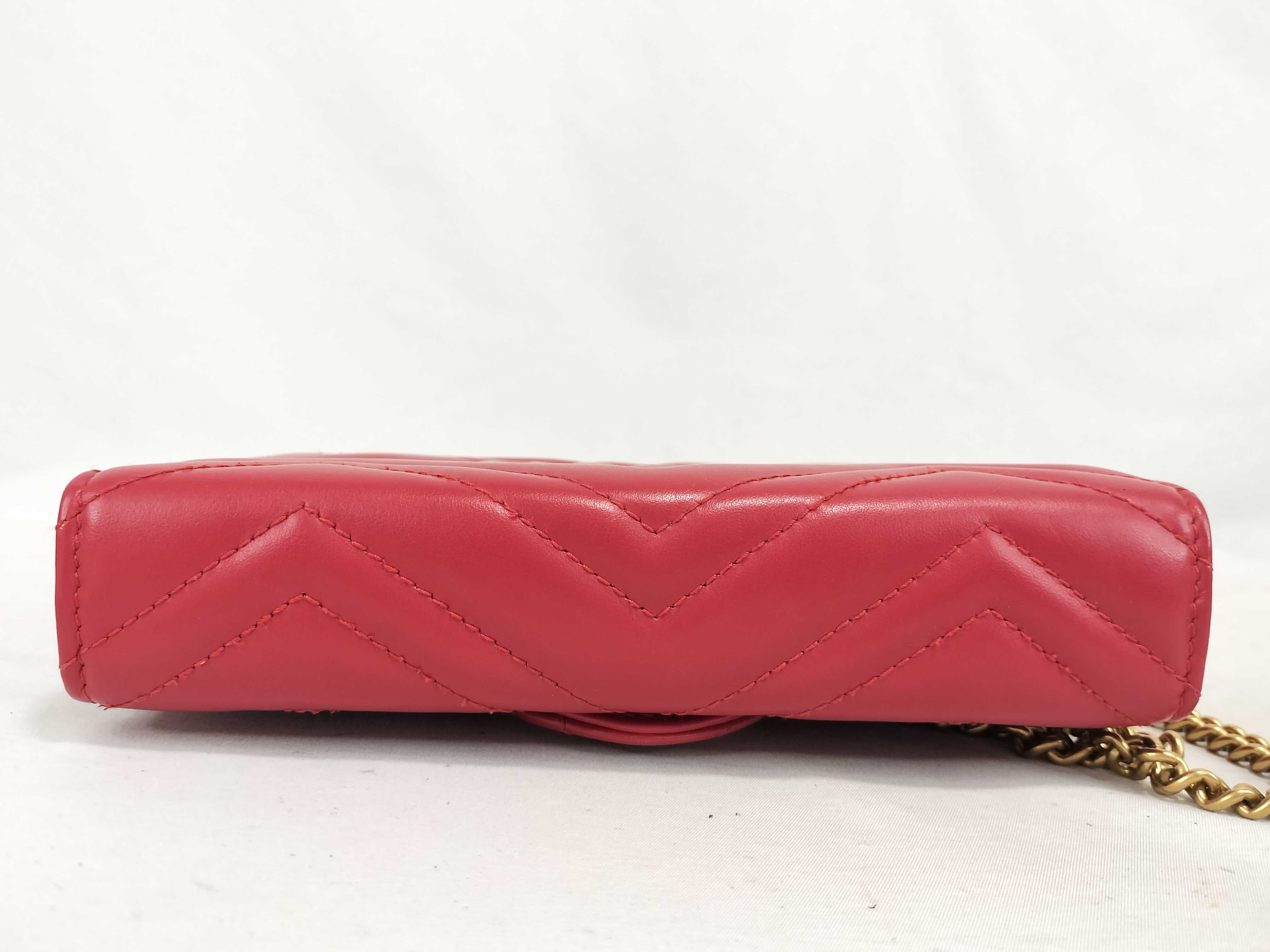PH-GG Marmont Matelasse Red Leather Wallet Shoulder Bag — view 7
