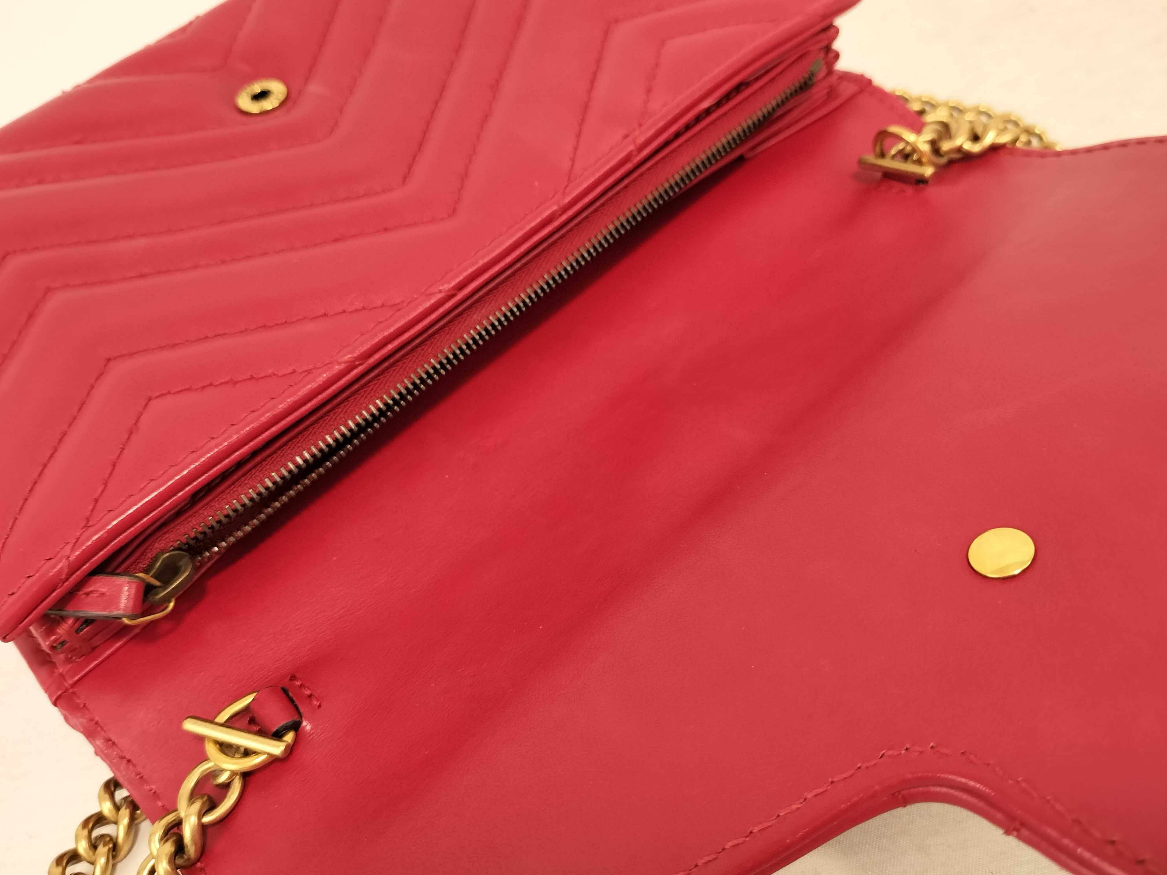 PH-GG Marmont Matelasse Red Leather Wallet Shoulder Bag — view 8