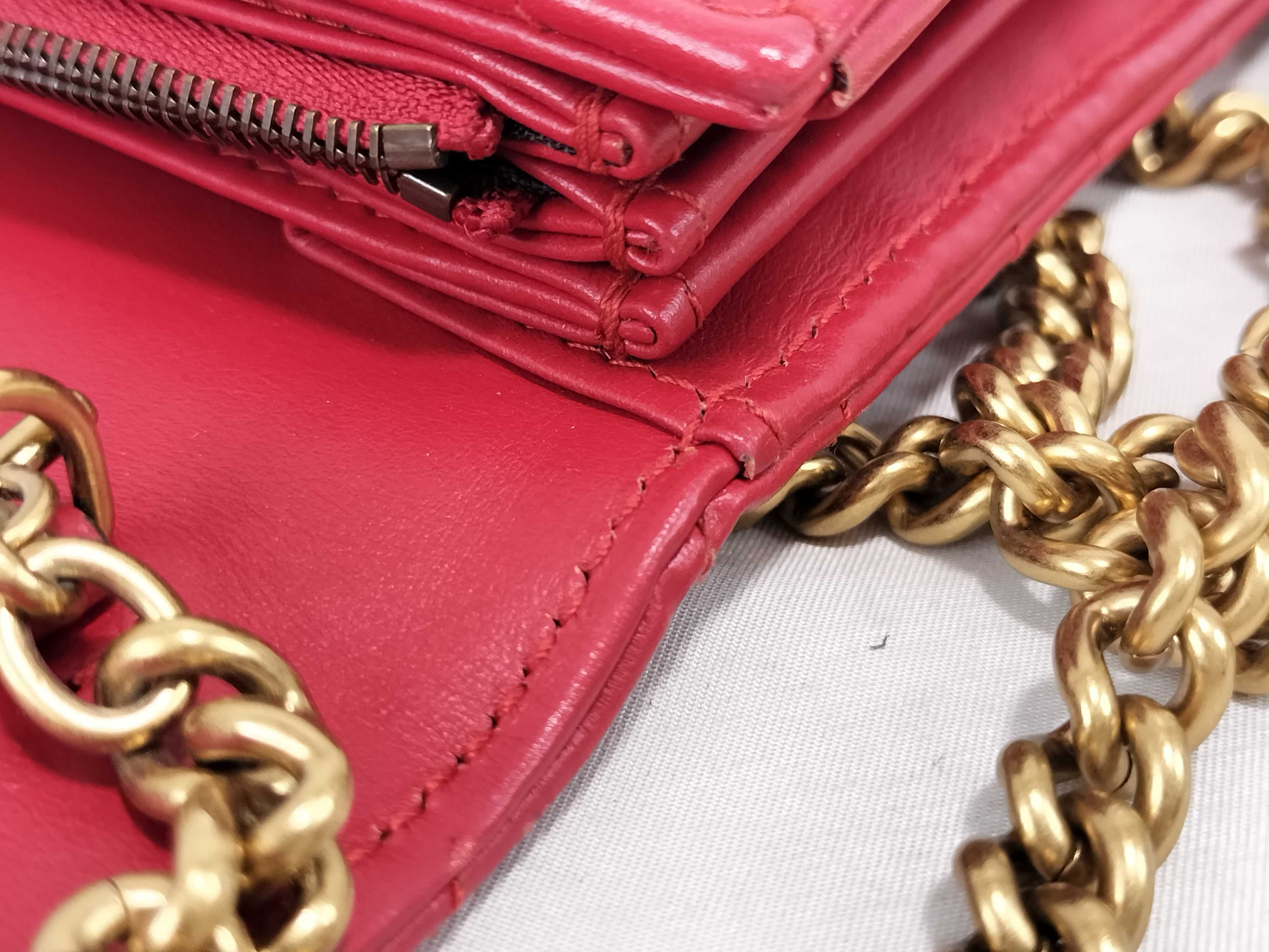 PH-GG Marmont Matelasse Red Leather Wallet Shoulder Bag — view 9