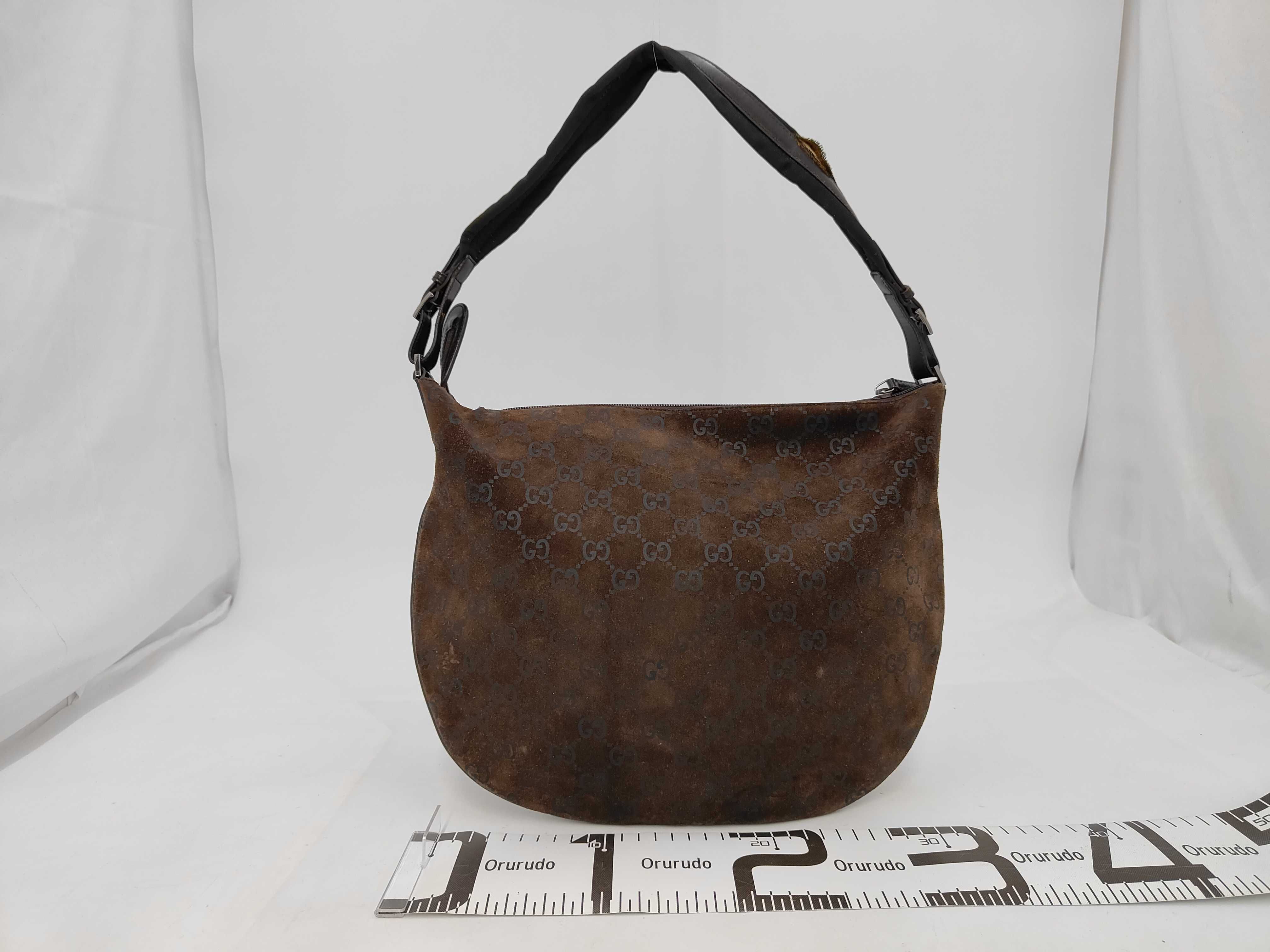 001.1206 Guccissima One-Shoulder Bag, Suede, Brown Shoulder Bag — view 2