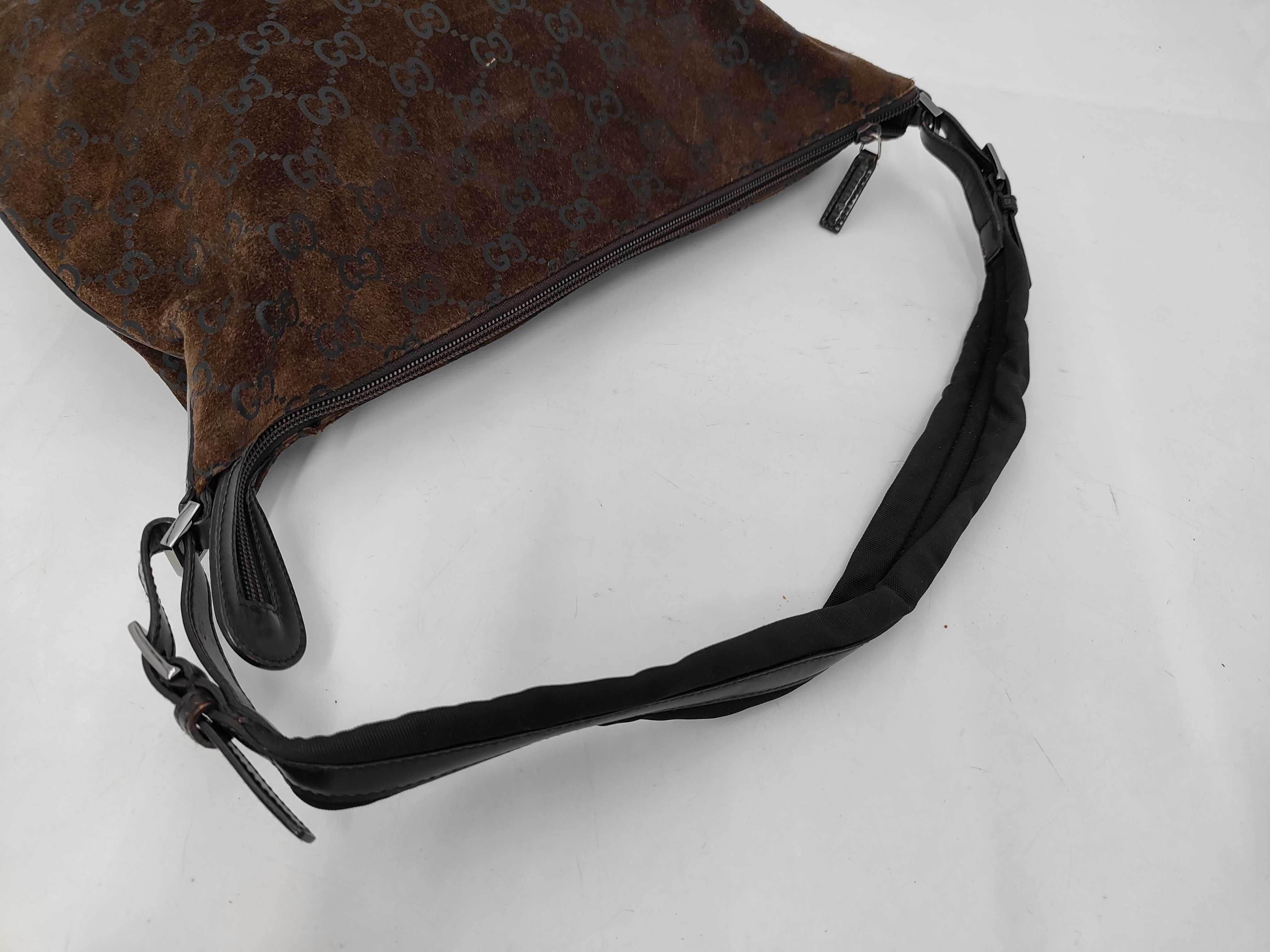 001.1206 Guccissima One-Shoulder Bag, Suede, Brown Shoulder Bag — view 3