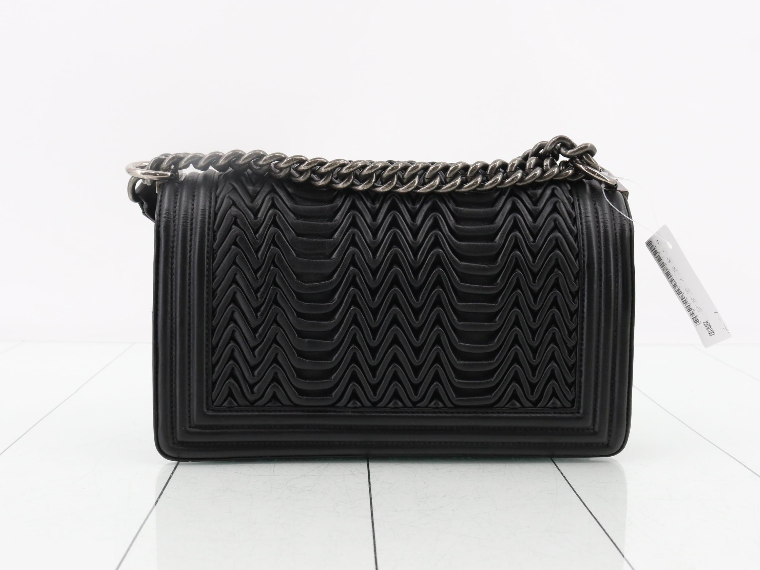 Boy Chanel Leather Chain Shoulder Bag — view 2