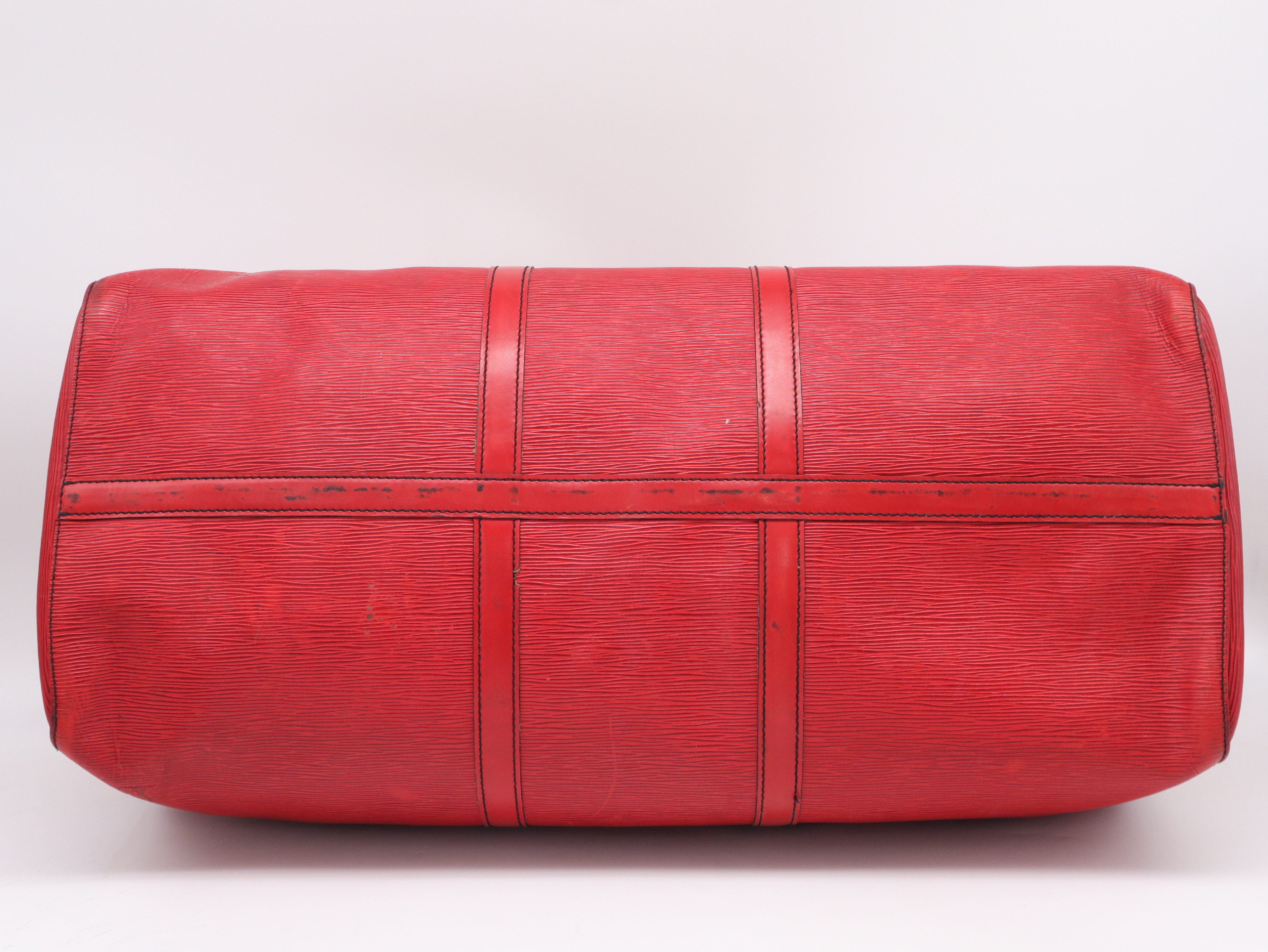 M42947 Epi Keepall 60 Castilian Red Boston Bag with Name Tag — view 5