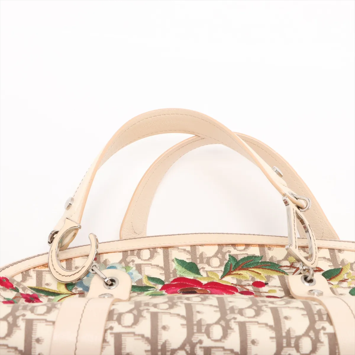 Trotter Canvas x Leather Handbag Beige x White — view 6