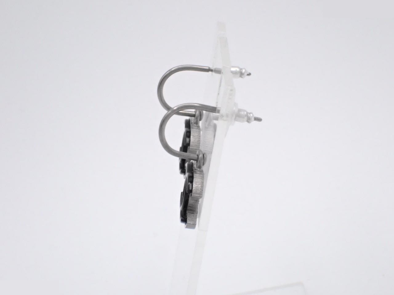 09P Coco Mark Earrings, Black — view 3