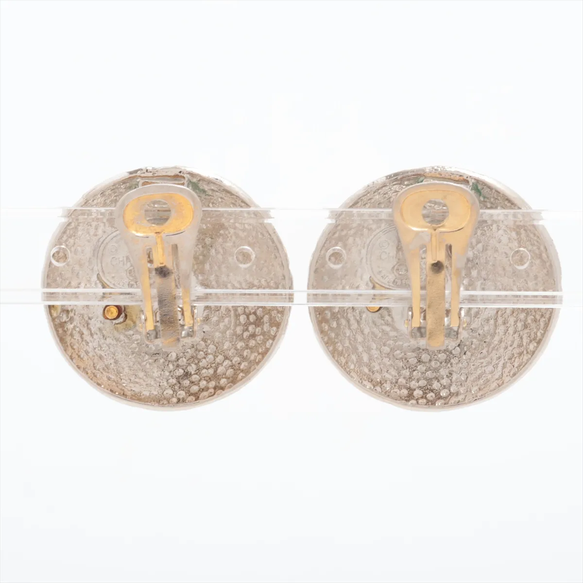 Coco Mark Matelassé Earrings (Pair) Metal Silver x Gold (Dents, — view 2