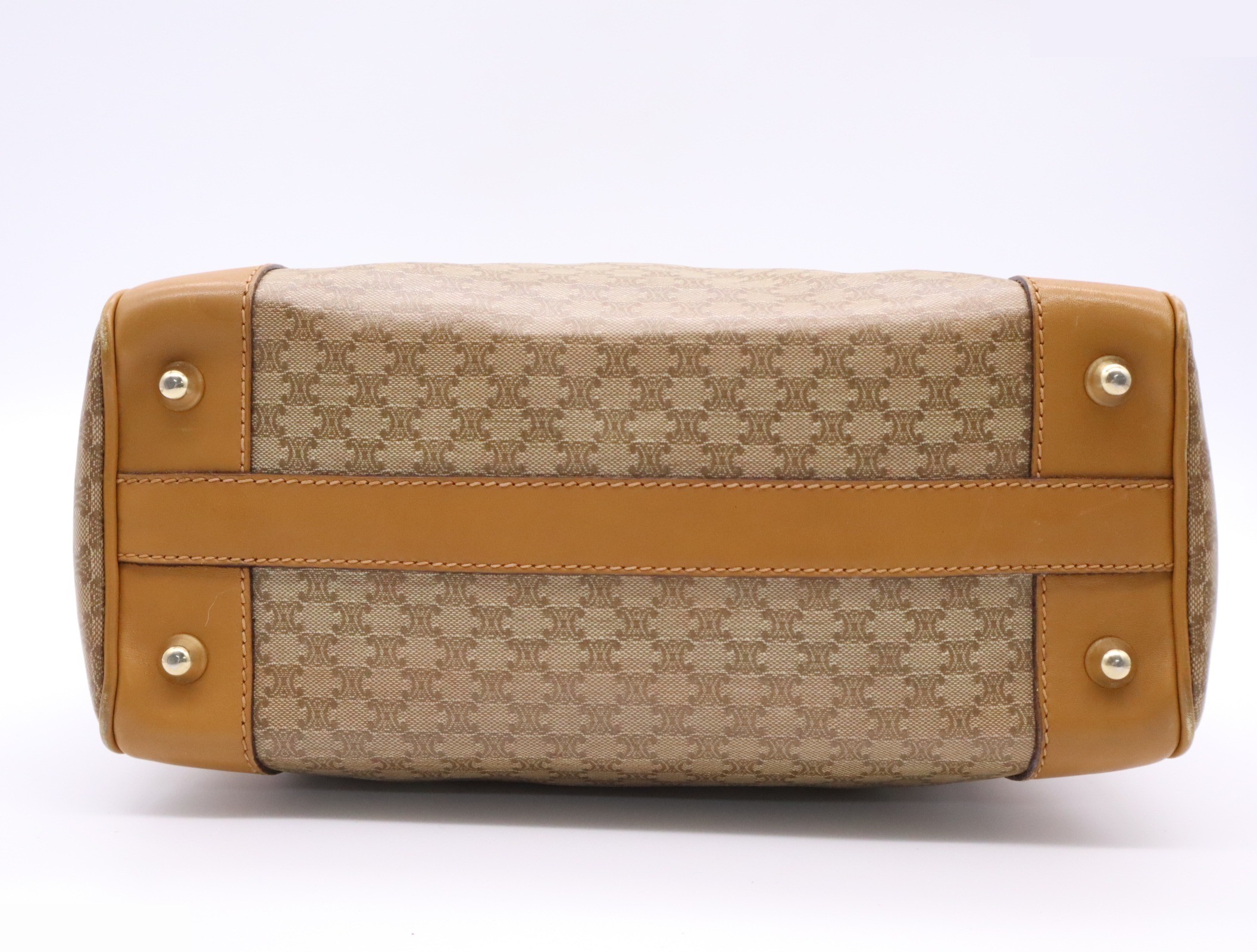 Leather Macadam Mini Boston Bag, Beige/Brown — view 4