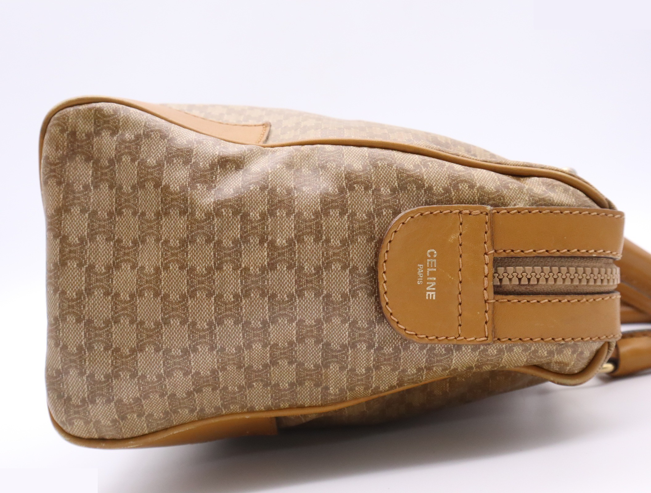 Leather Macadam Mini Boston Bag, Beige/Brown — view 5