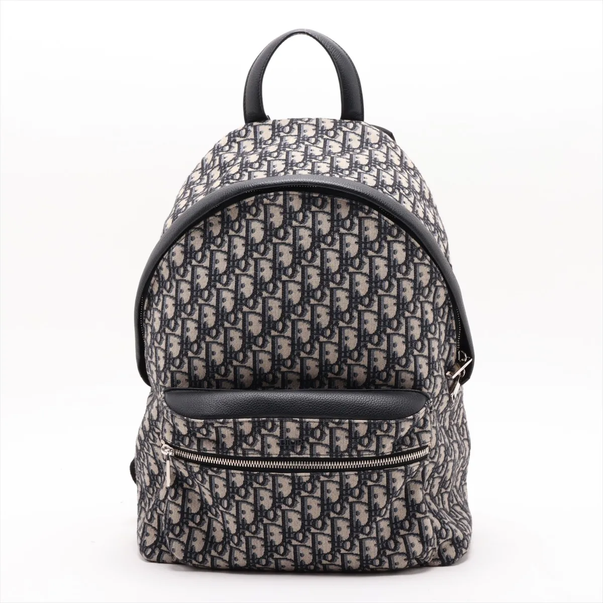 Oblique Canvas x Leather Backpack/Rucksack Navy x Black