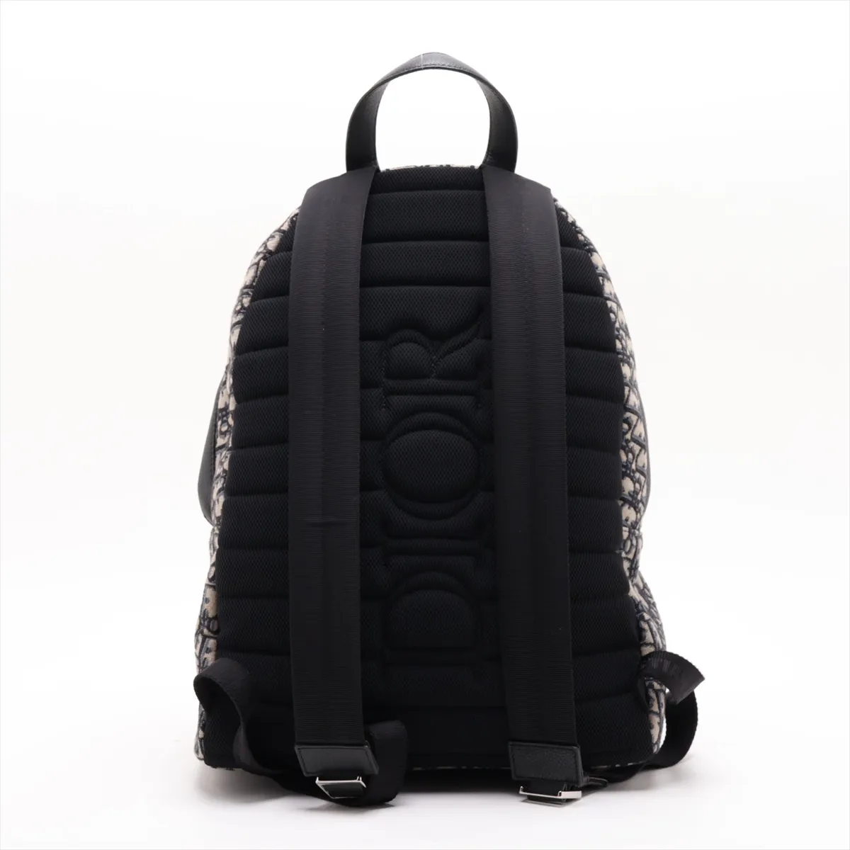 Oblique Canvas x Leather Backpack/Rucksack Navy x Black — view 2
