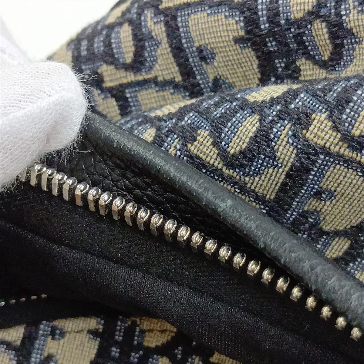 Oblique Canvas x Leather Backpack/Rucksack Navy x Black — view 13