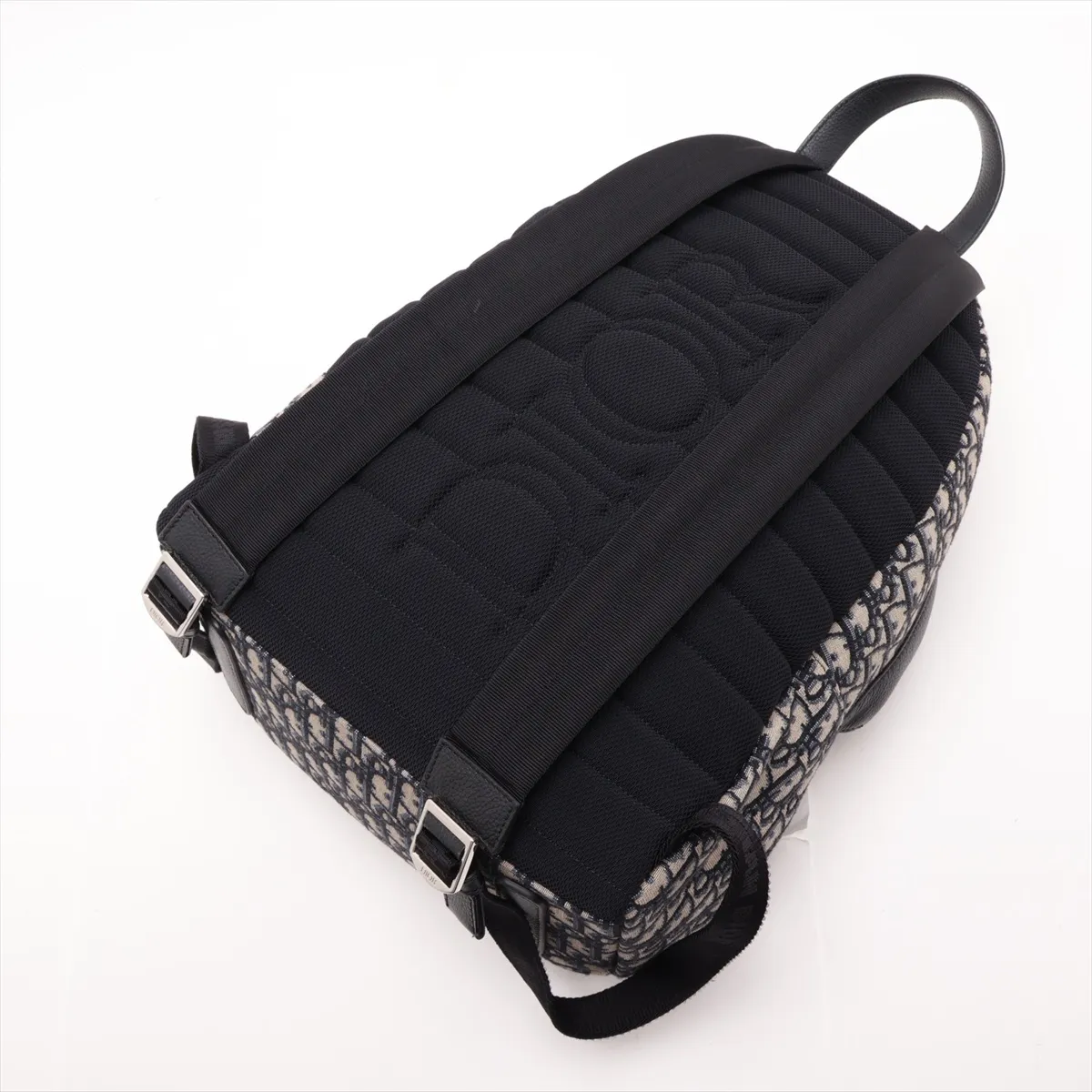 Oblique Canvas x Leather Backpack/Rucksack Navy x Black — view 5