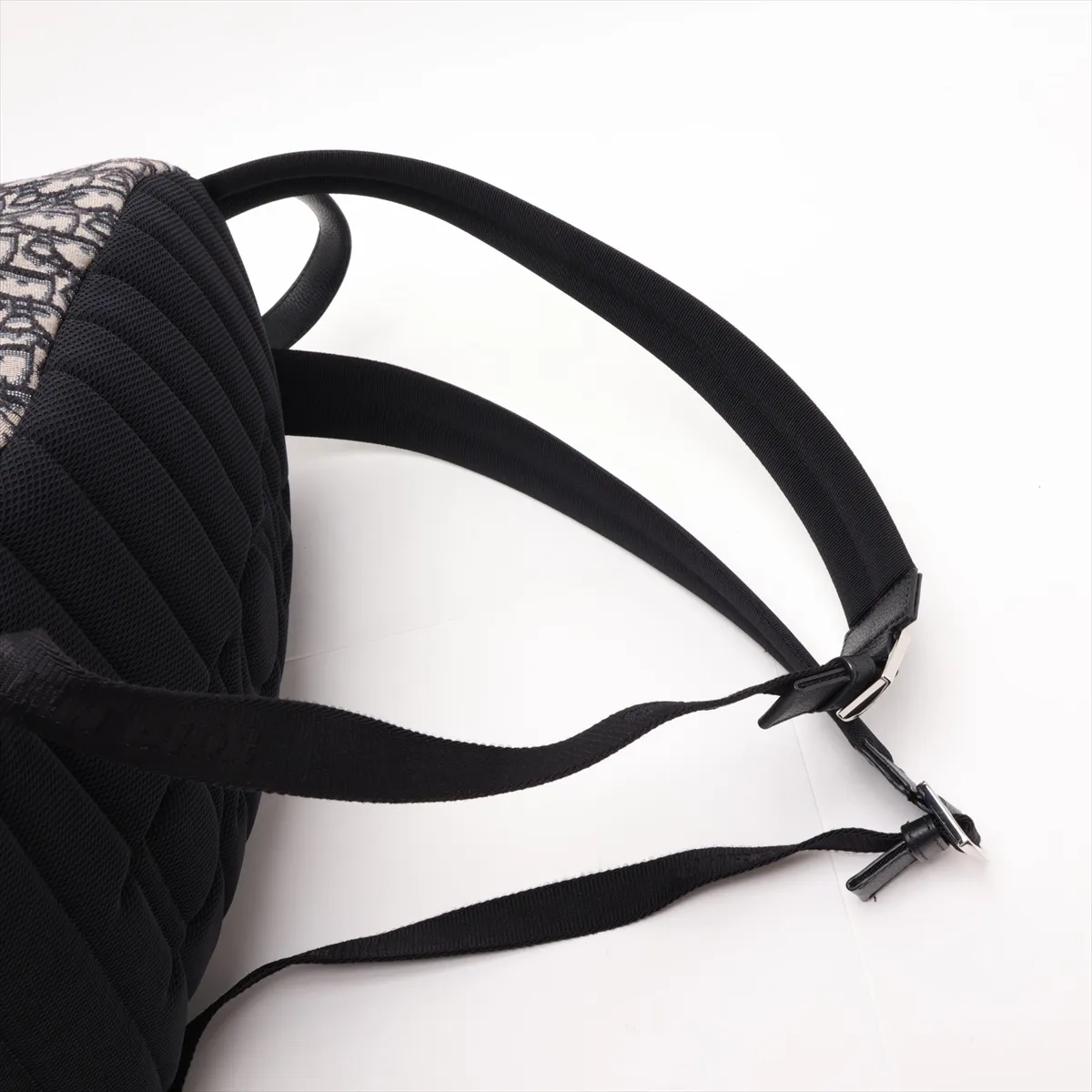 Oblique Canvas x Leather Backpack/Rucksack Navy x Black — view 6
