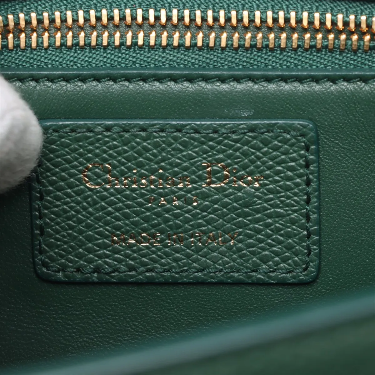 Montaigne 30 Leather Shoulder Bag, Green — view 9