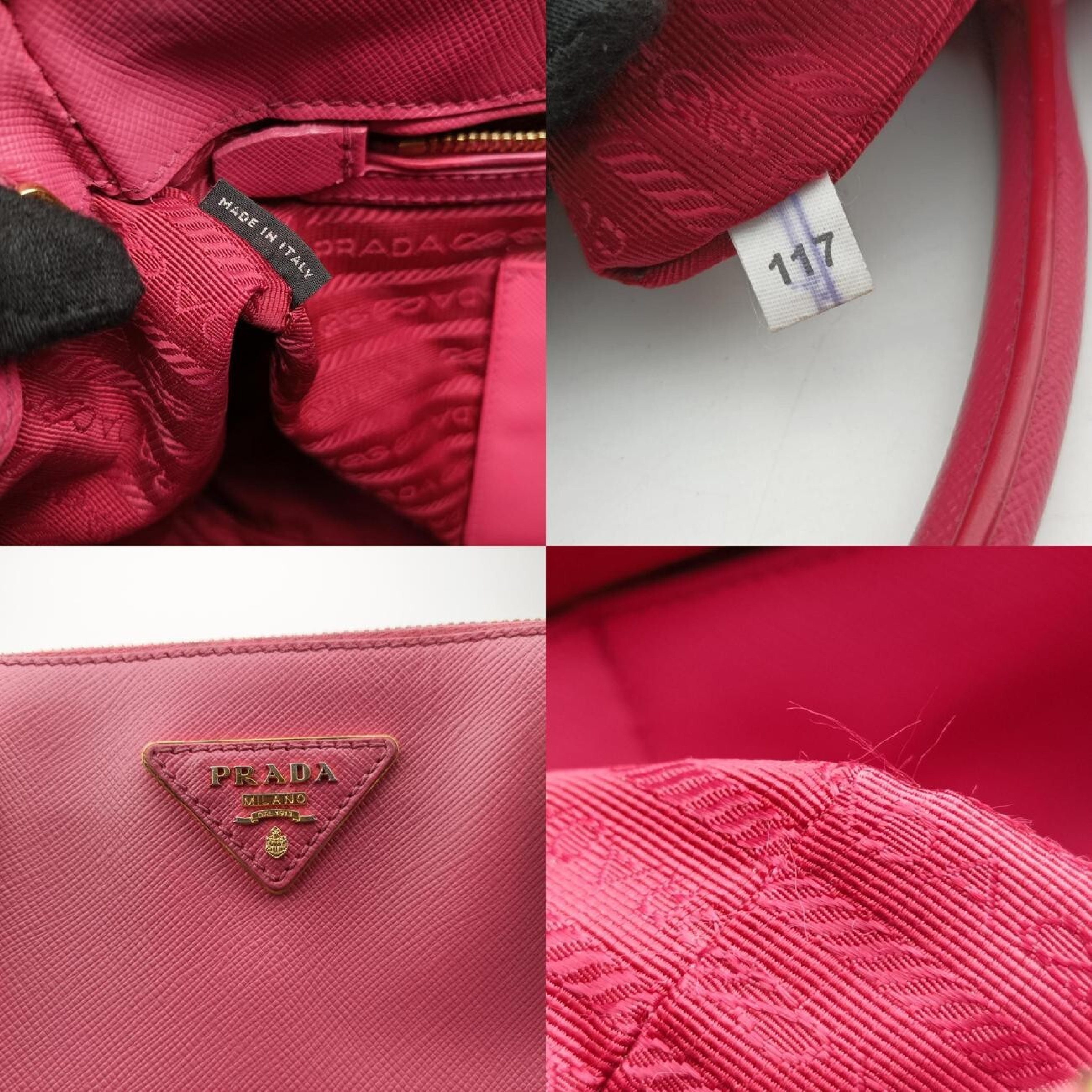 Galleria Pink Saffiano Leather Shoulder Bag BN1786 117 — view 8
