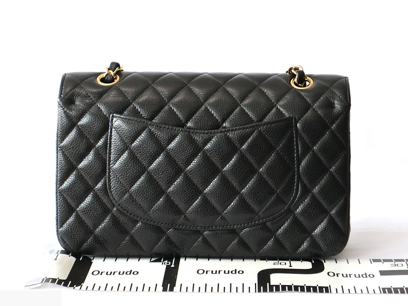 Caviar leather Matelassé 25 Double flap Double chain shoulder bag, black — view 2
