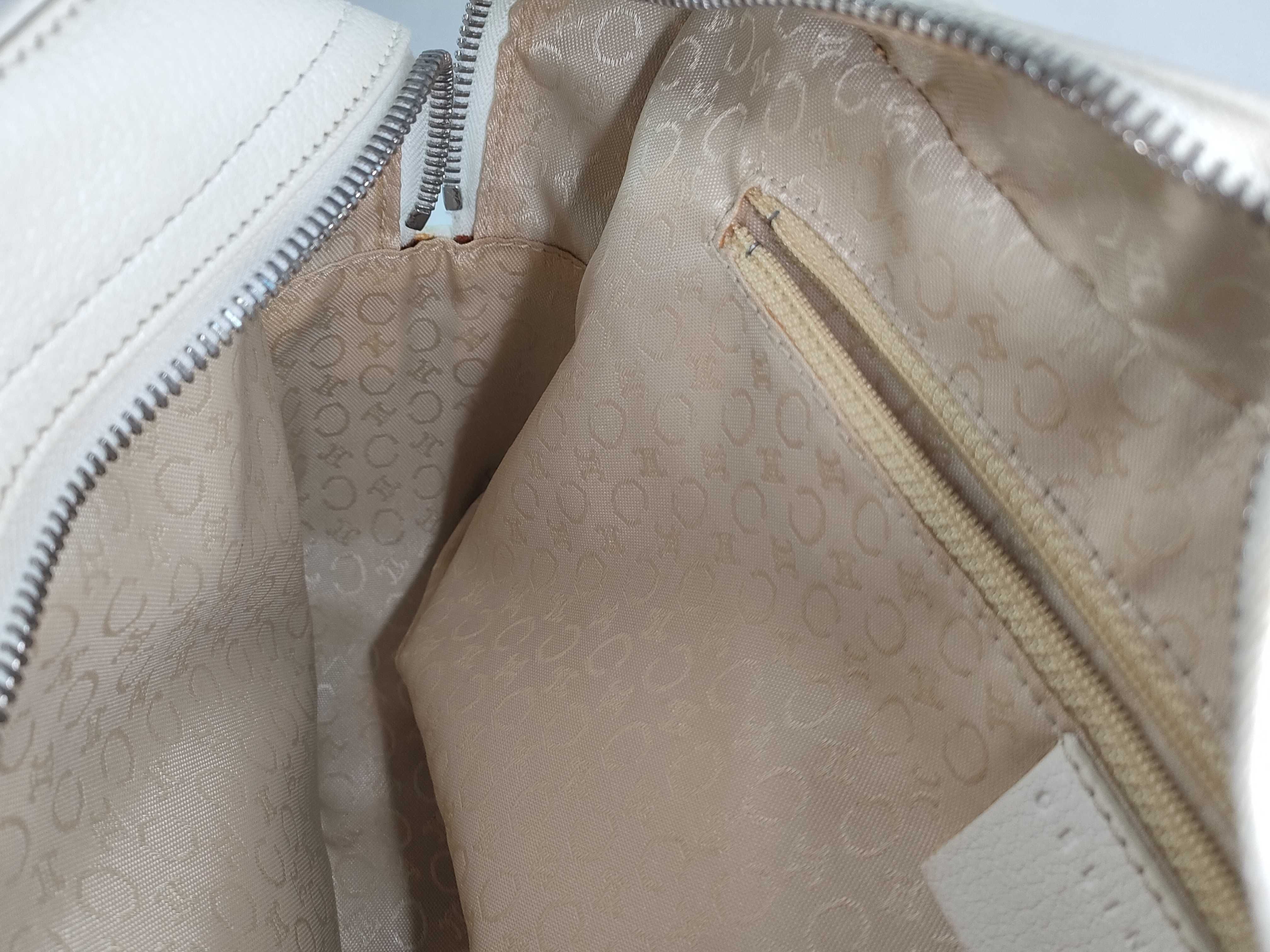 Triomphe Mini Boston Bag, White Handbag — view 11