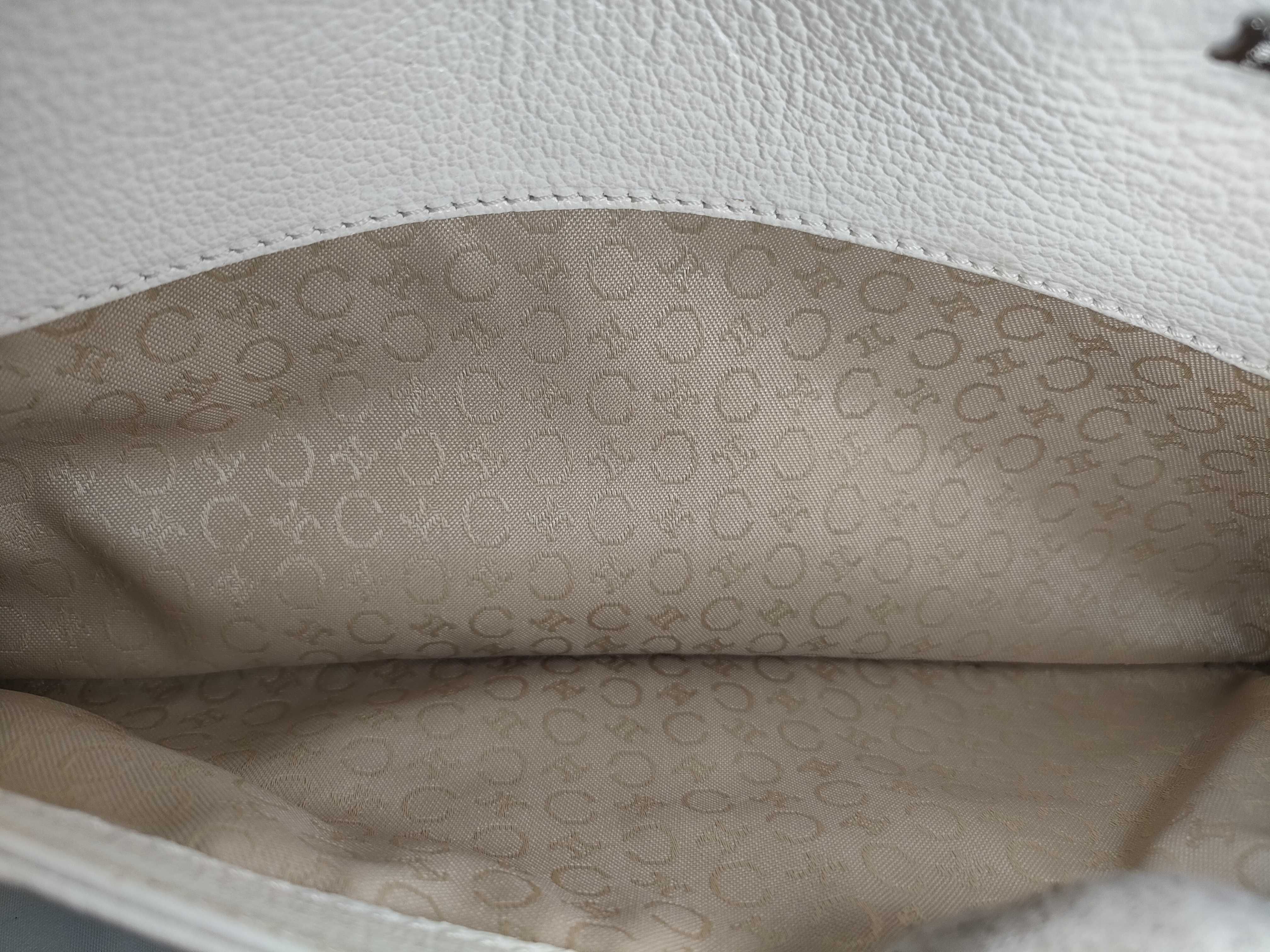 Triomphe Mini Boston Bag, White Handbag — view 12