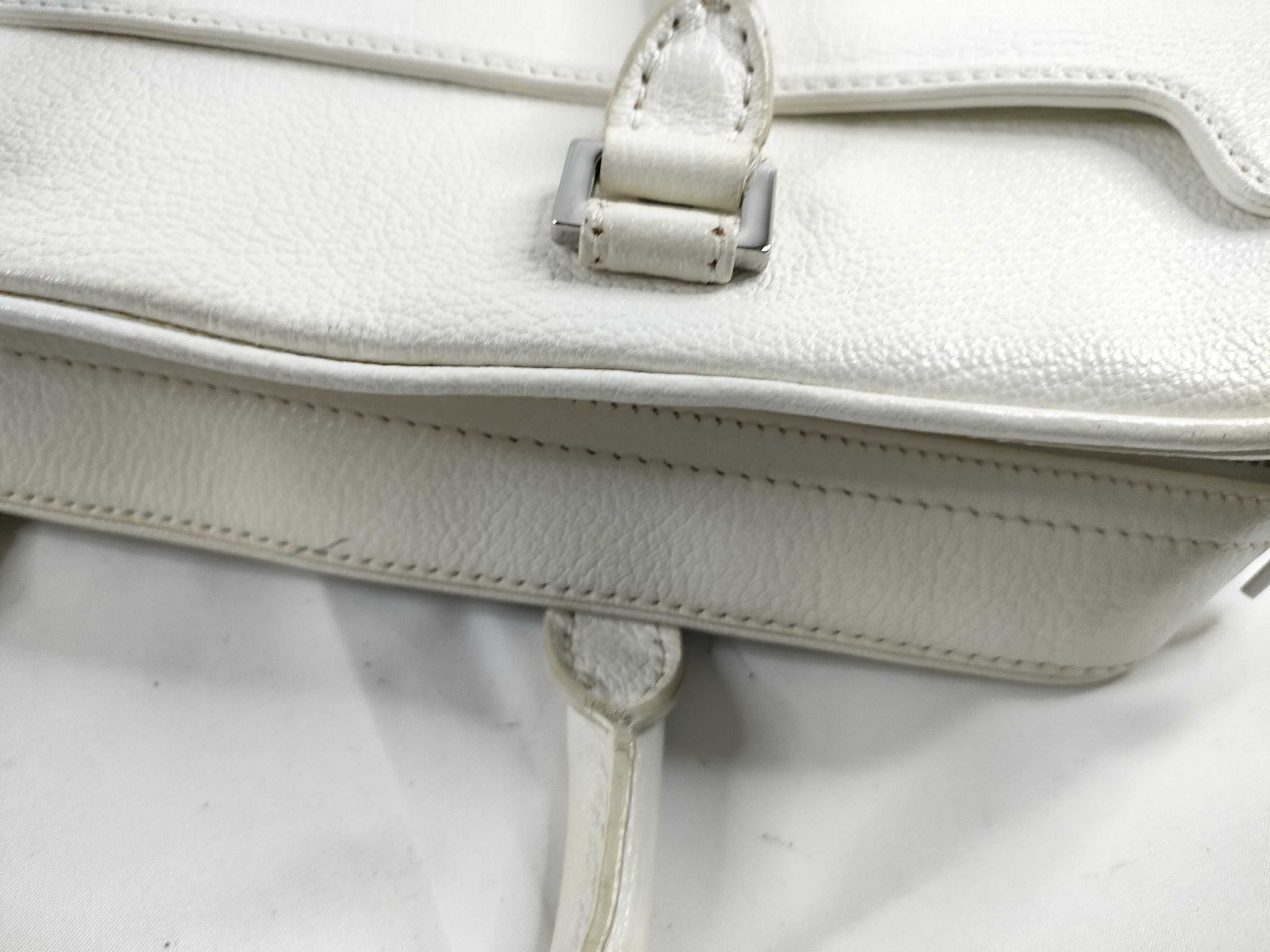 Triomphe Mini Boston Bag, White Handbag — view 8