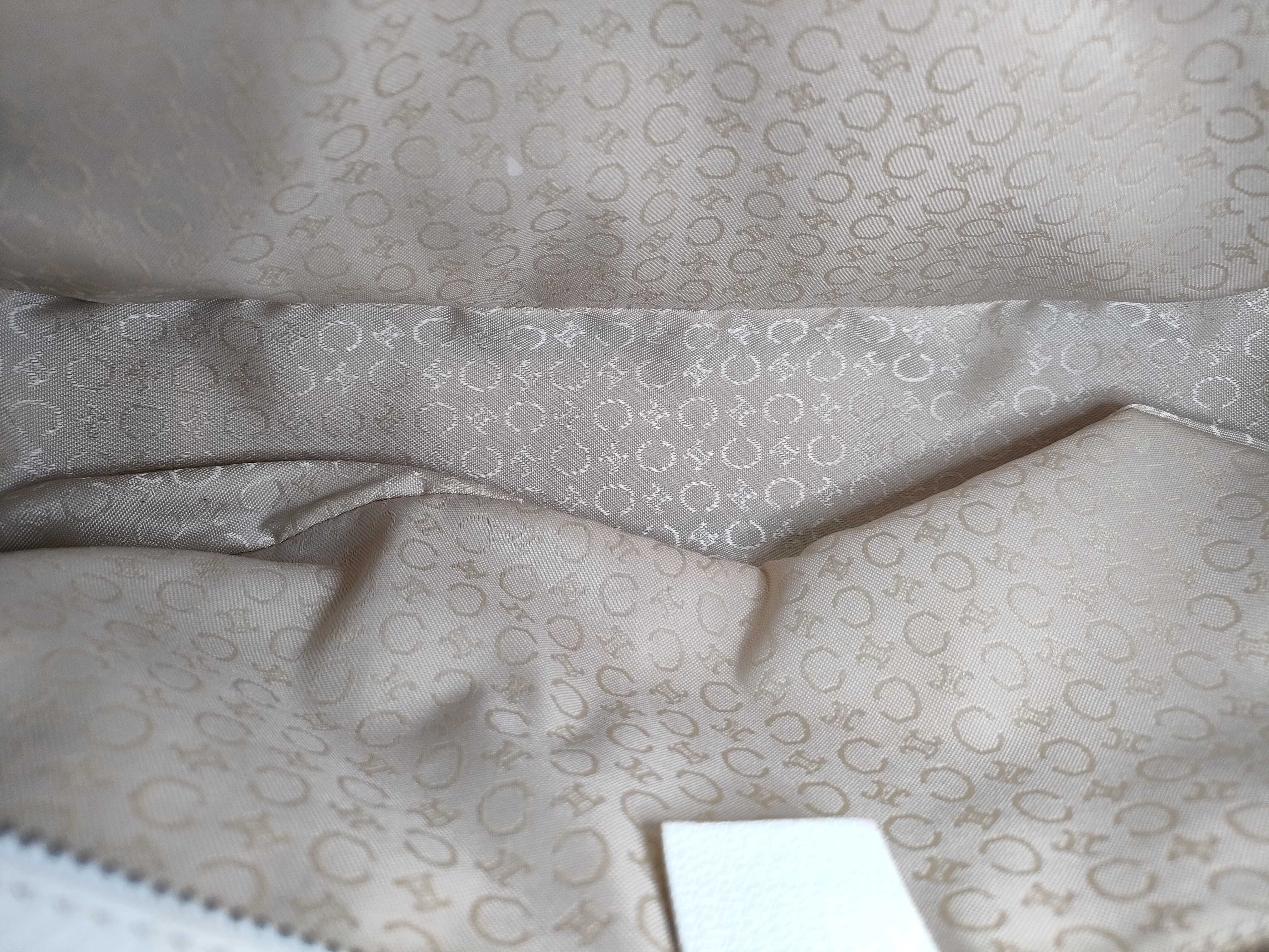 Triomphe Mini Boston Bag, White Handbag — view 10