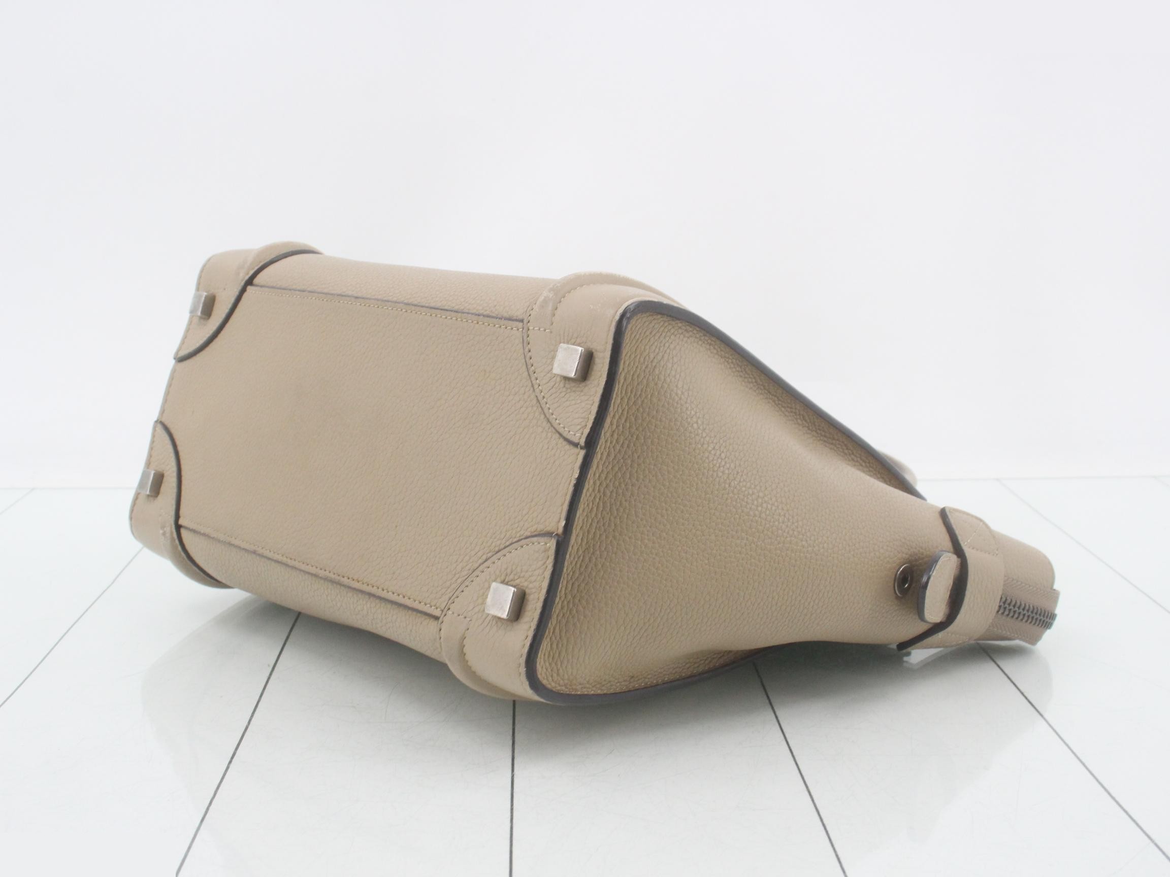 Luggage Micro Shopper Leather Beige — view 6