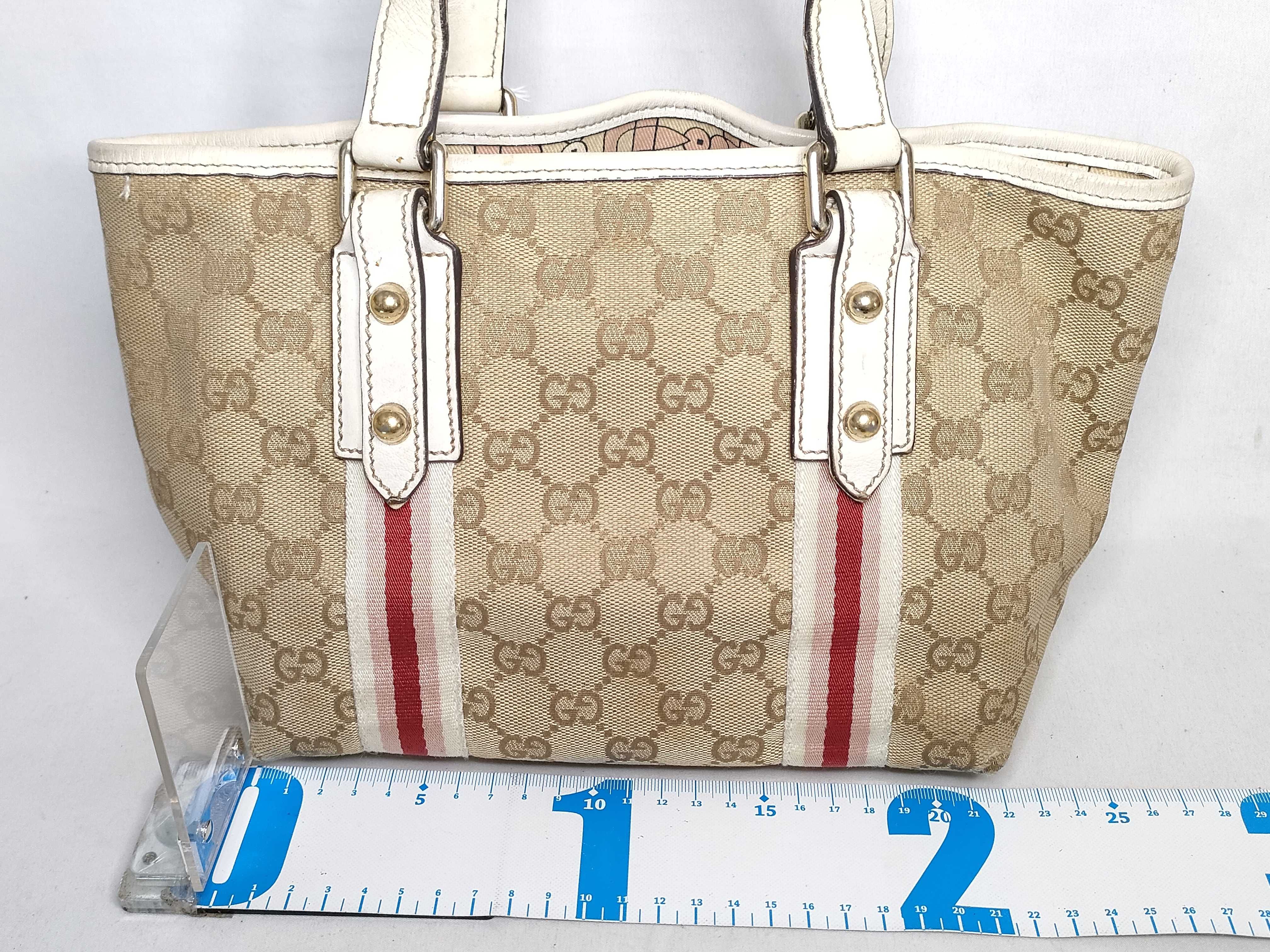 GG Canvas Gucci 139261 GG Canvas Sherry Line Jolicœur Tote Bag Leather Brown Tote Bag — view 2
