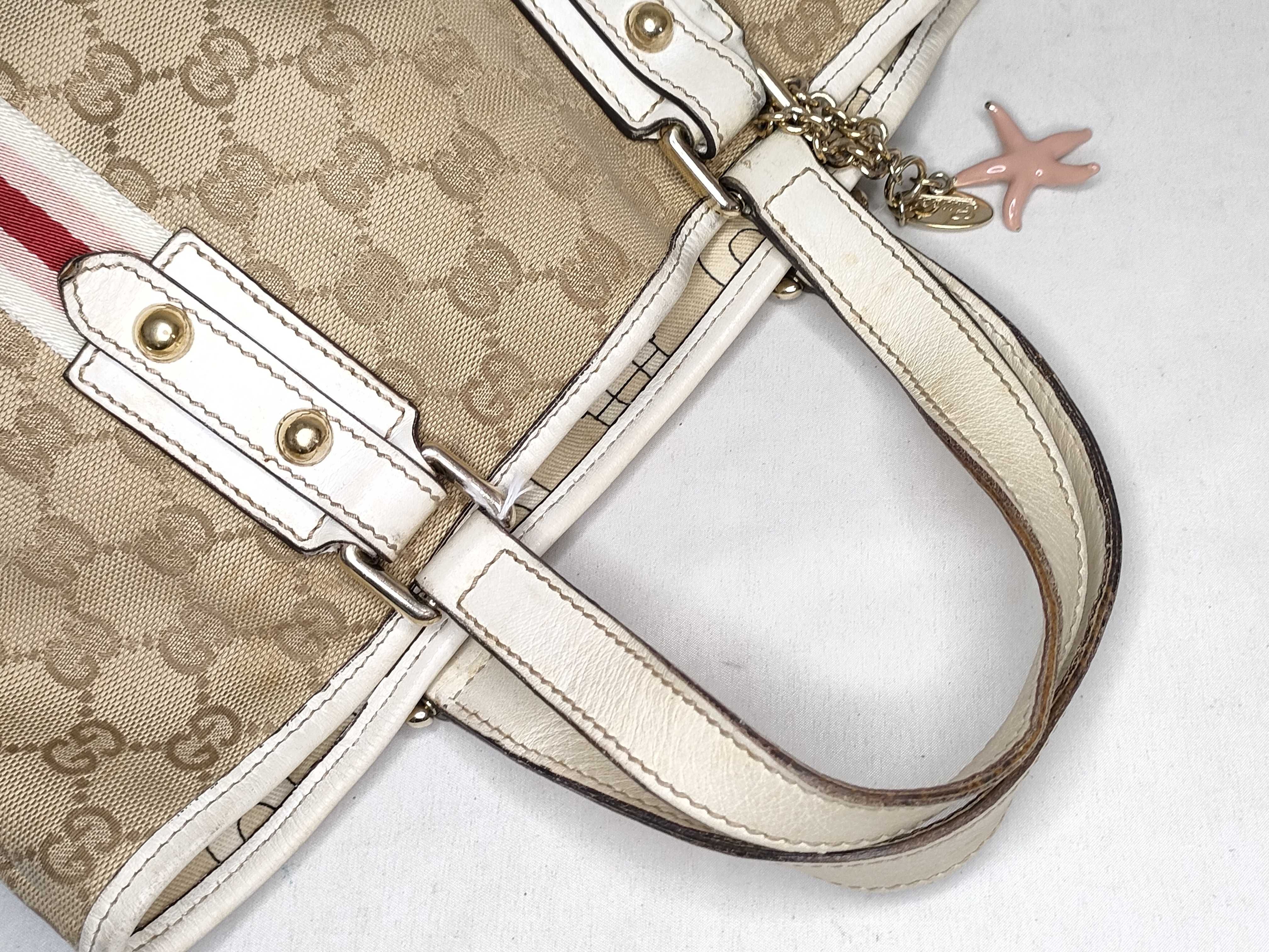 GG Canvas Gucci 139261 GG Canvas Sherry Line Jolicœur Tote Bag Leather Brown Tote Bag — view 3