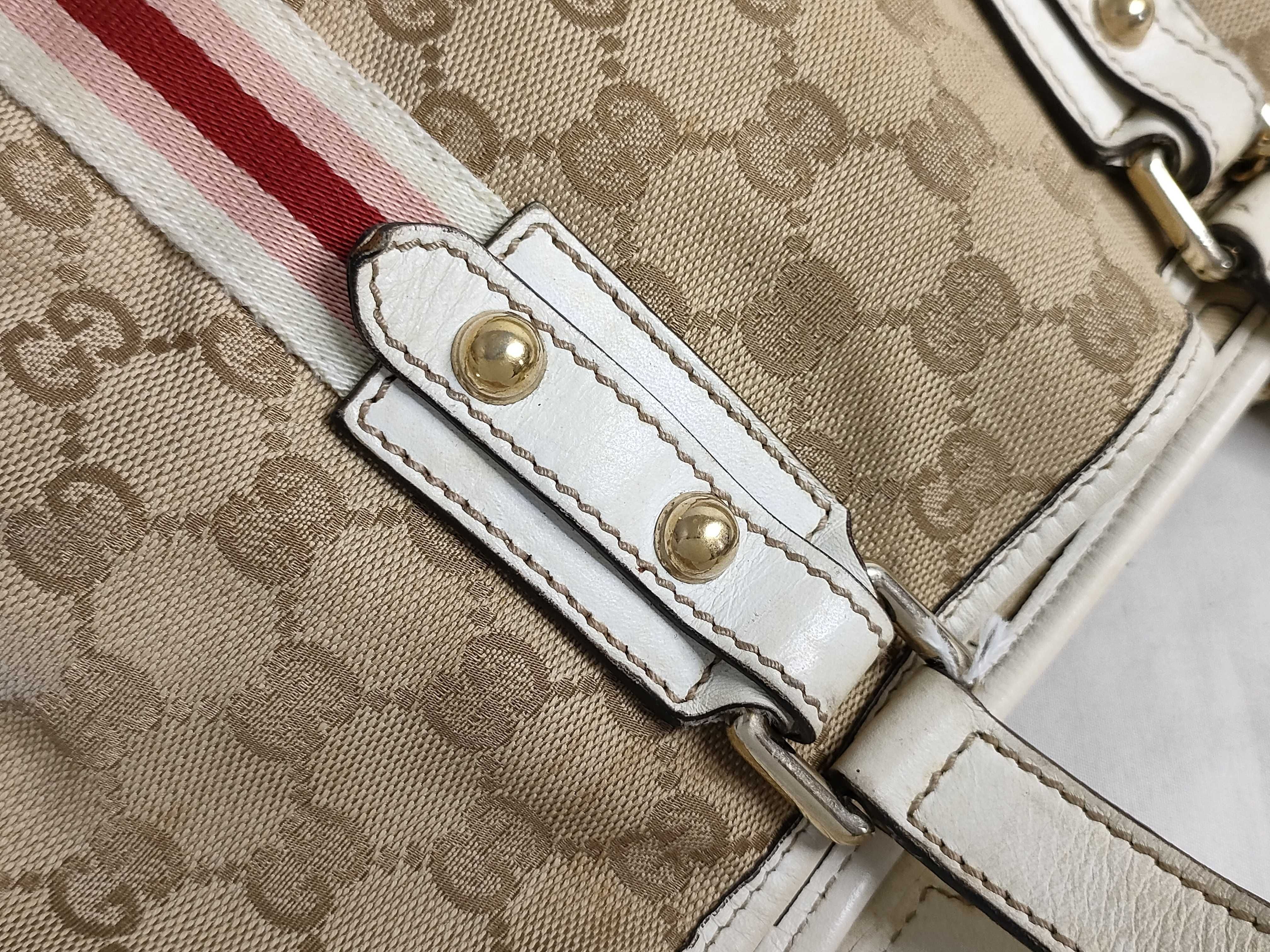 GG Canvas Gucci 139261 GG Canvas Sherry Line Jolicœur Tote Bag Leather Brown Tote Bag — view 5