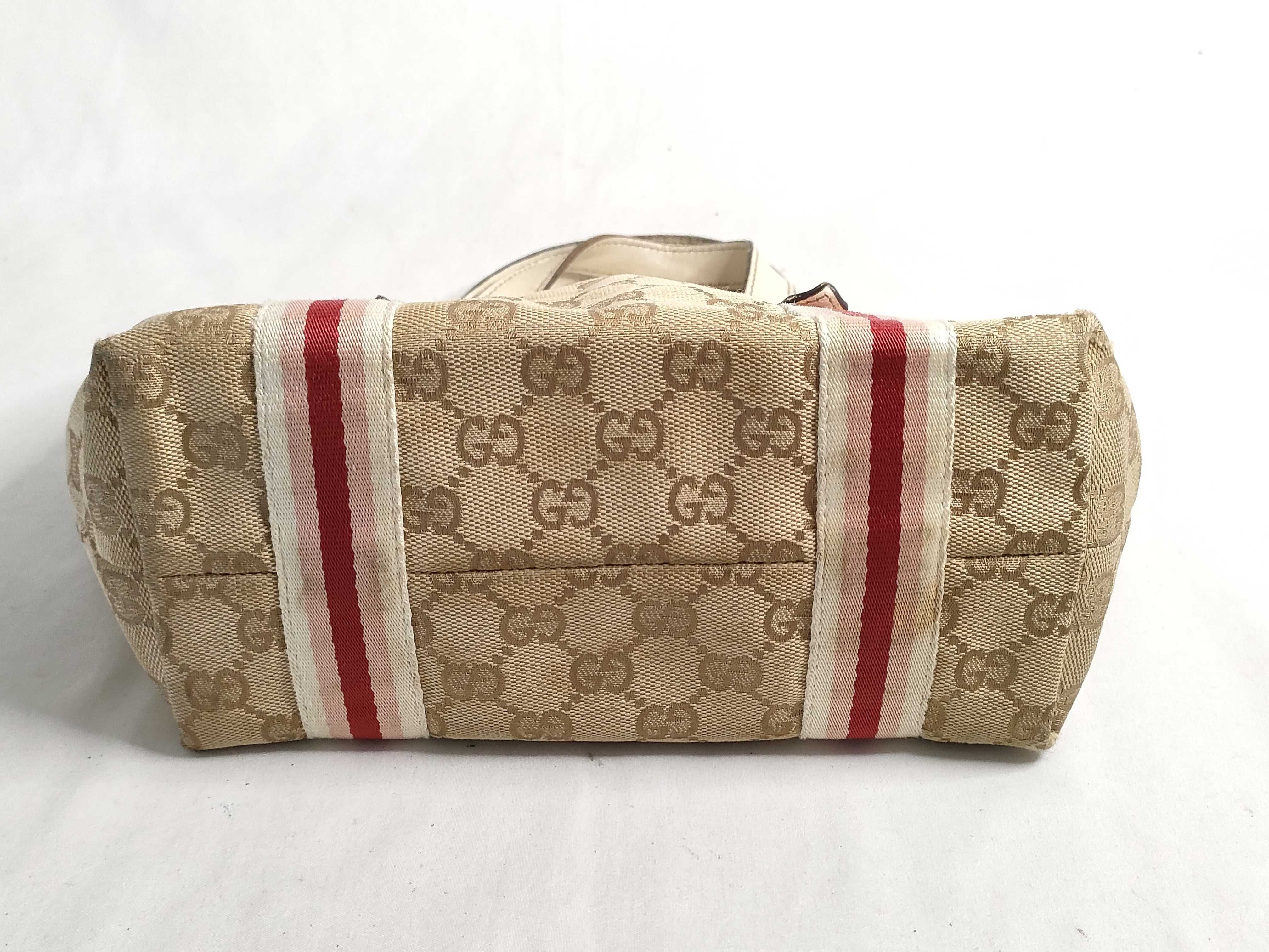 GG Canvas Gucci 139261 GG Canvas Sherry Line Jolicœur Tote Bag Leather Brown Tote Bag — view 7