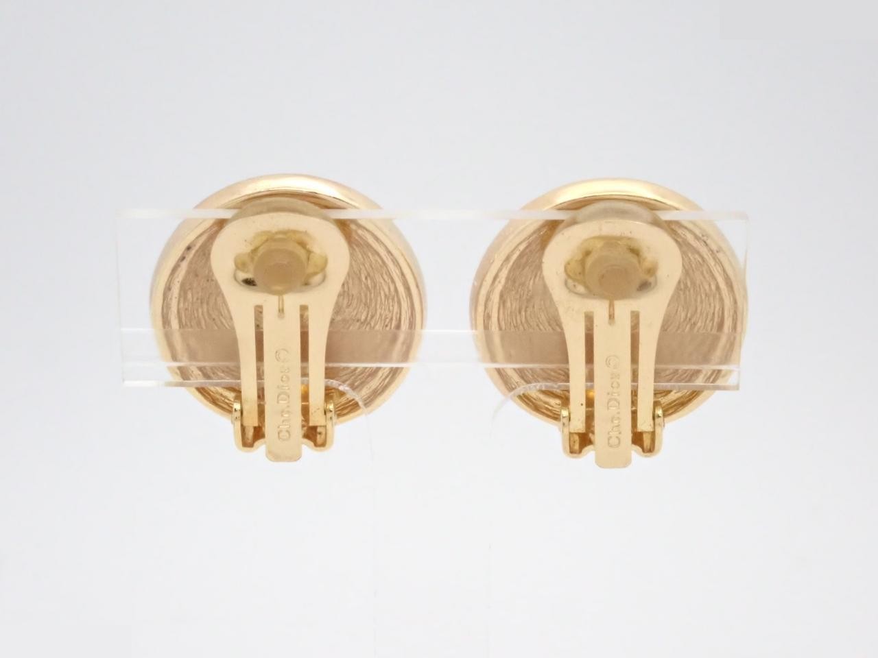 logo gold earrings, with box. — view 2