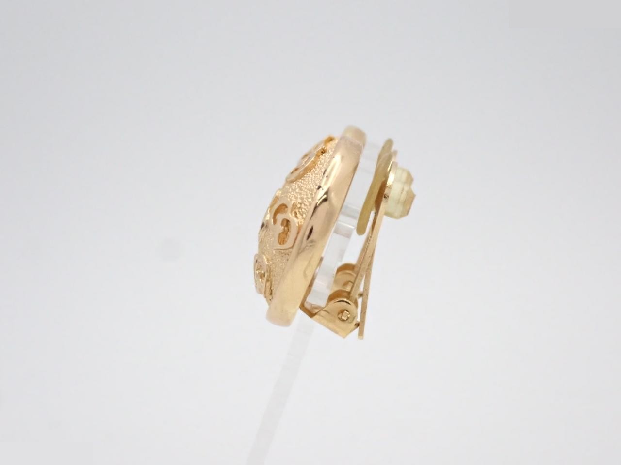 logo gold earrings, with box. — view 3