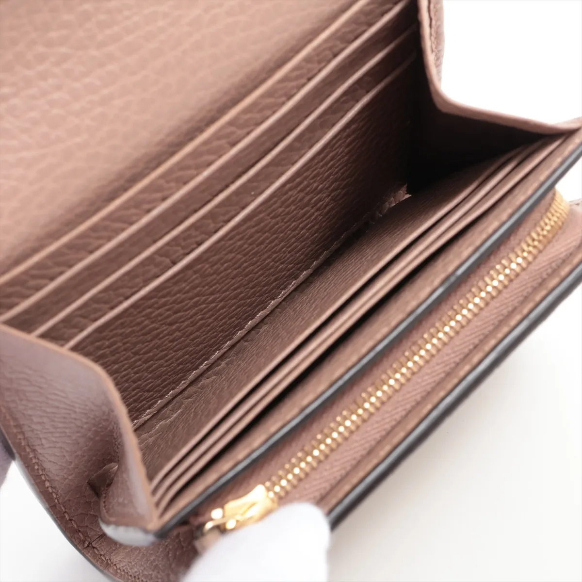 GG Marmont 598587 PVC x Leather Compact Wallet Beige x Pink — view 5
