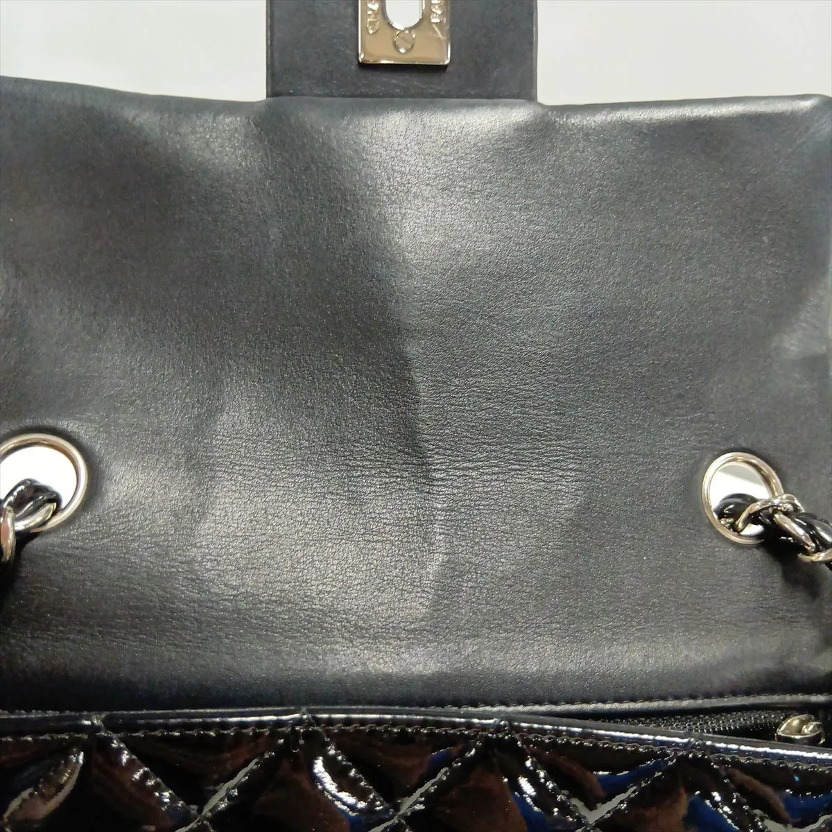Mini Matelassé 20 Patent Leather Single Flap Single Chain Bag, Black with Silver Hardware, 17620845, Serial Number 17-series, A69900 — view 13