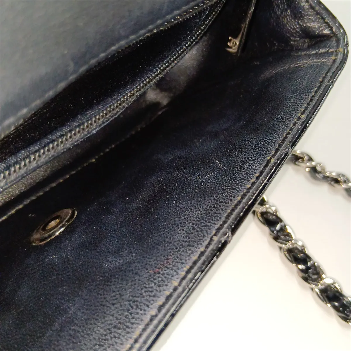 Mini Matelassé 20 Patent Leather Single Flap Single Chain Bag, Black with Silver Hardware, 17620845, Serial Number 17-series, A69900 — view 10