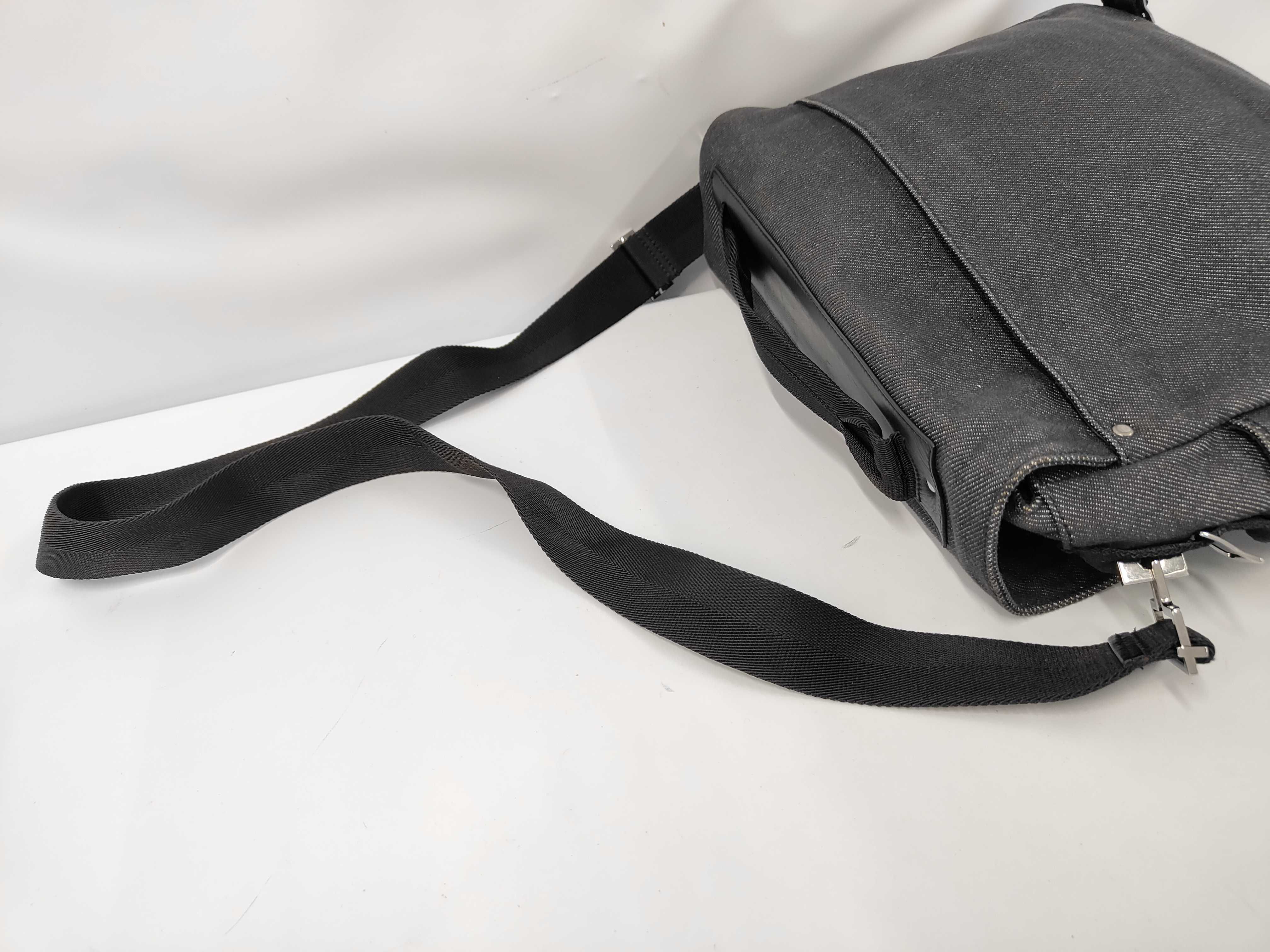 shoulder bag, denim canvas, gray. — view 5
