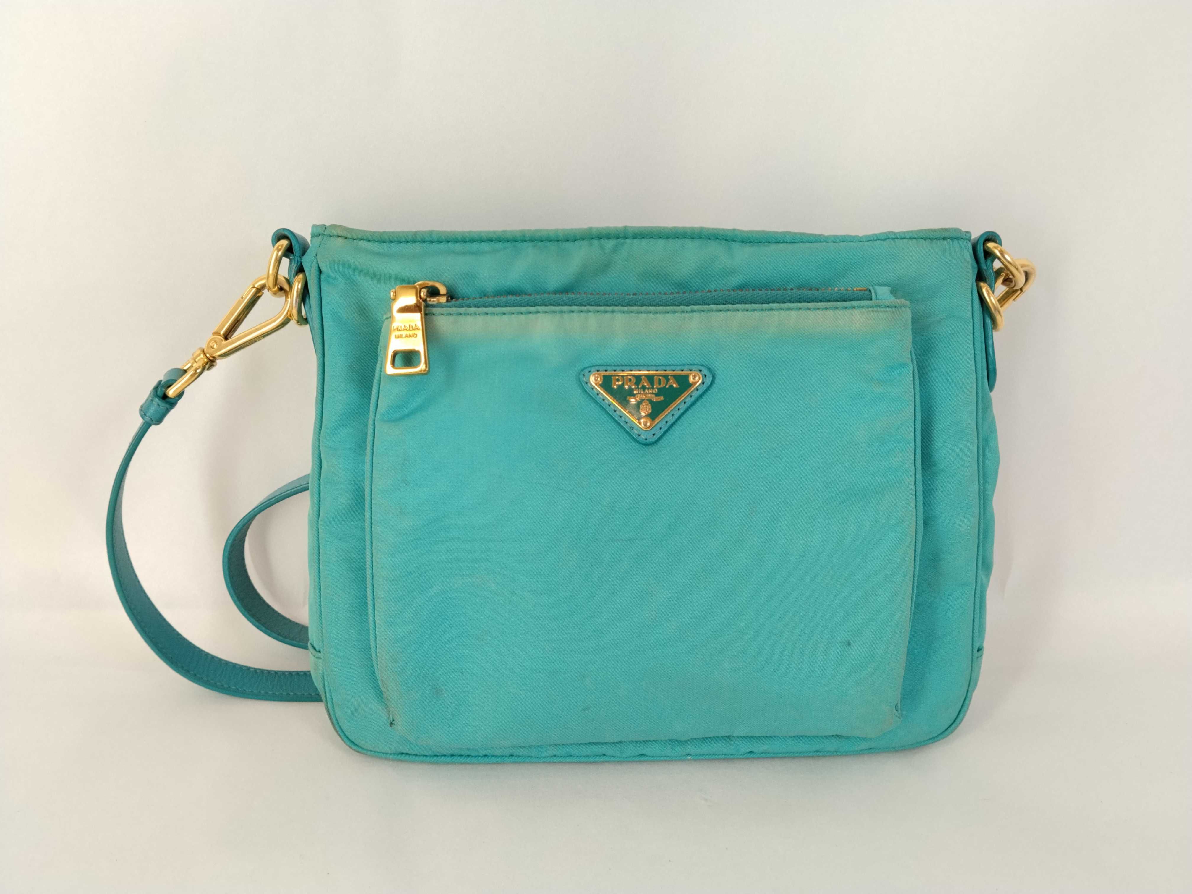 Nylon PH- Tessuto 2-Way Handbag Cyan Blue BR Shoulder Bag