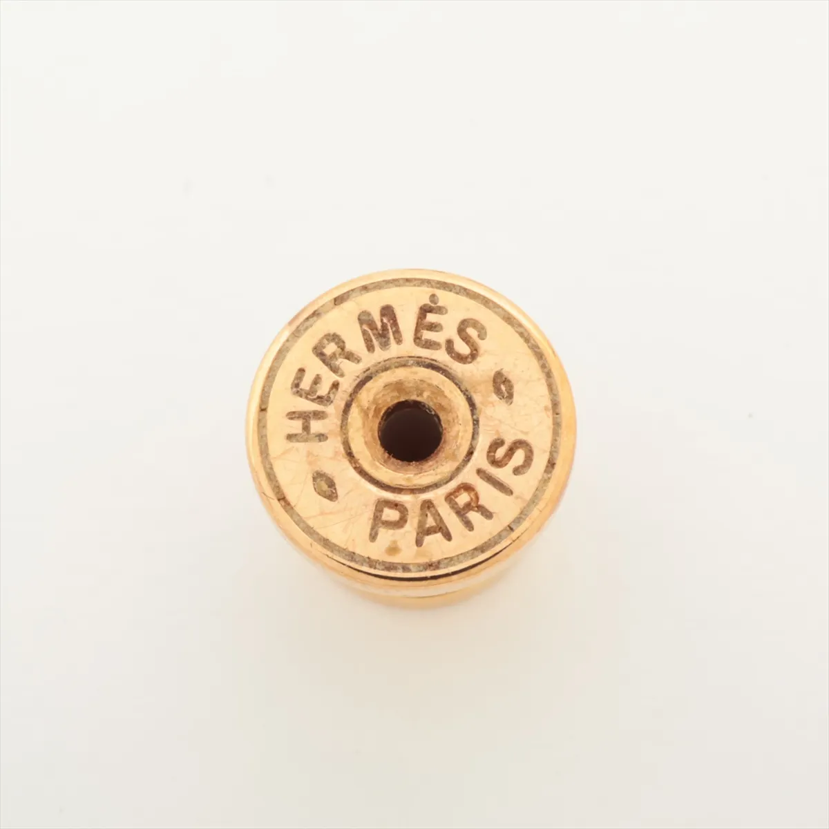 Pop H earrings (for both ears) GP Gold x Beige — view 5