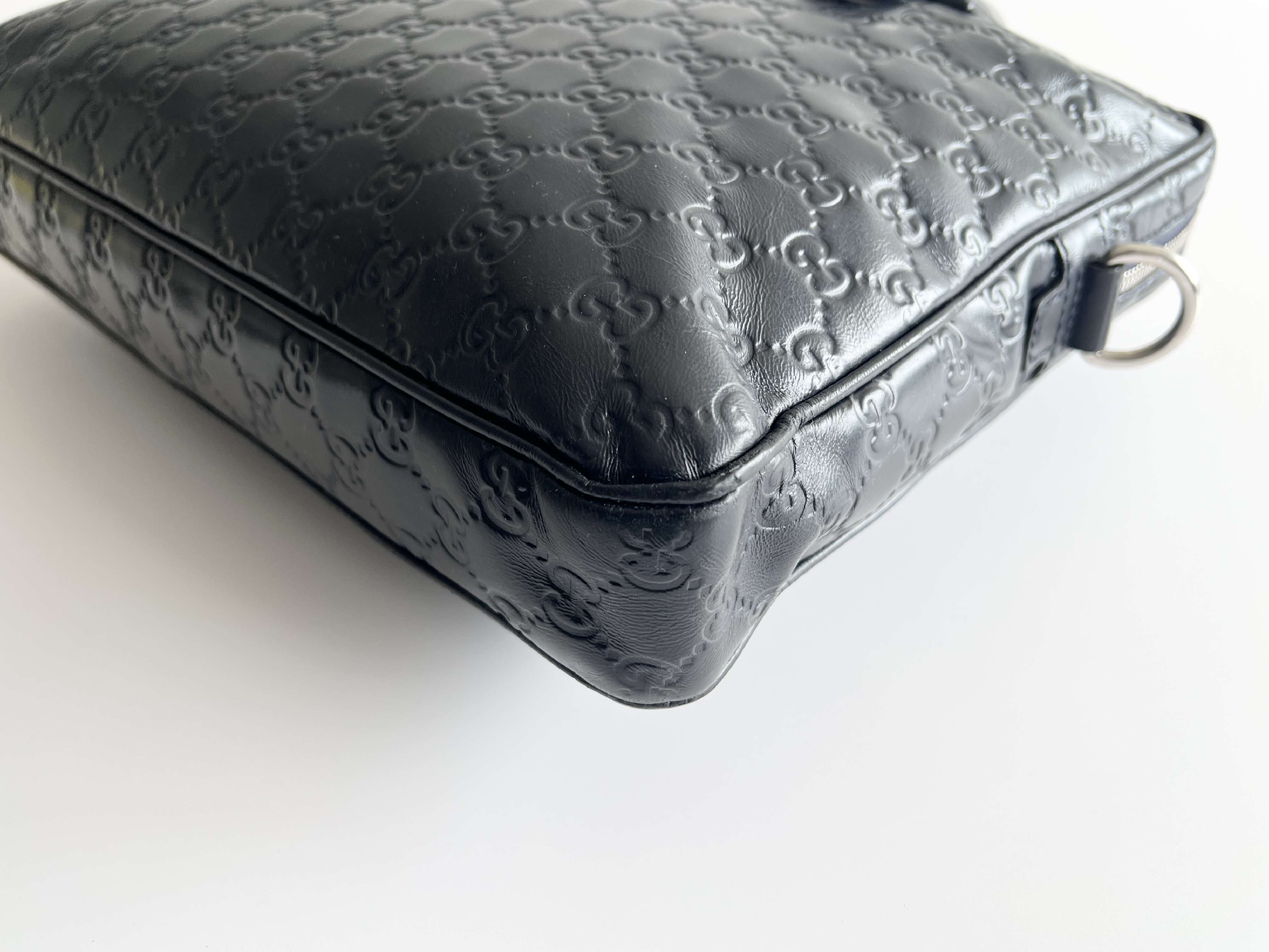 Guccissima Sherry Line Leather Embossed Briefcase Handbag Business Bag — view 12