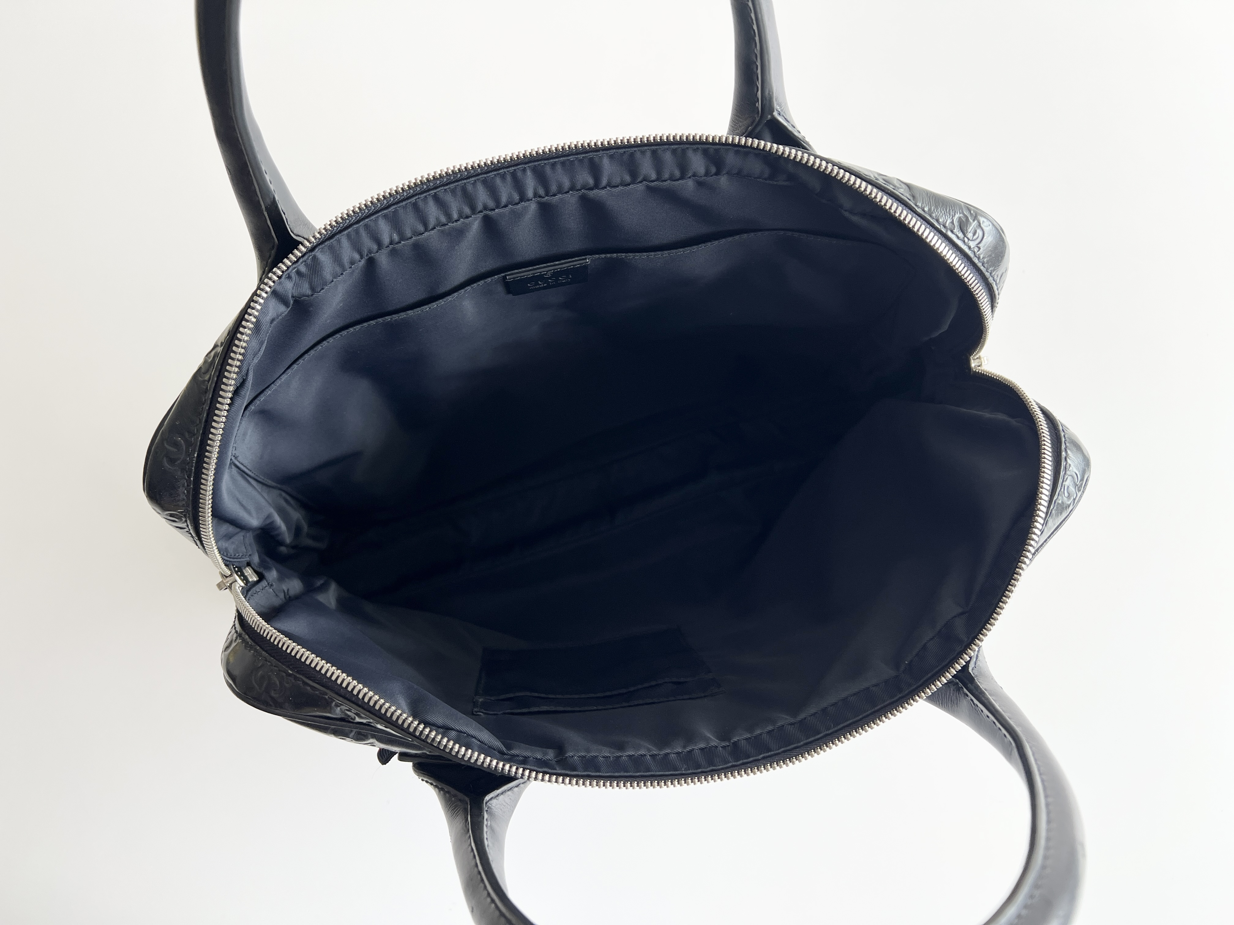 Guccissima Sherry Line Leather Embossed Briefcase Handbag Business Bag — view 4