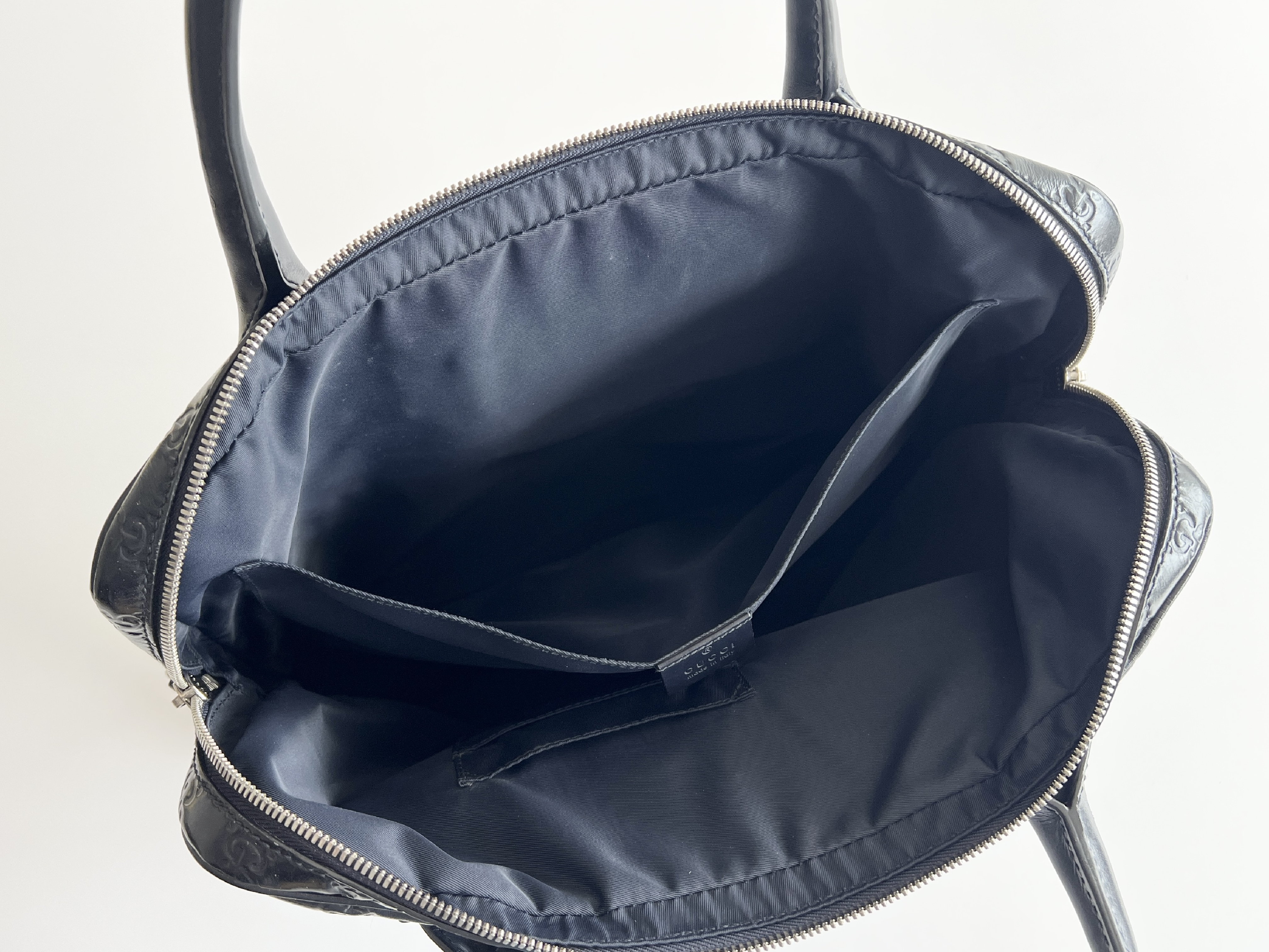 Guccissima Sherry Line Leather Embossed Briefcase Handbag Business Bag — view 8