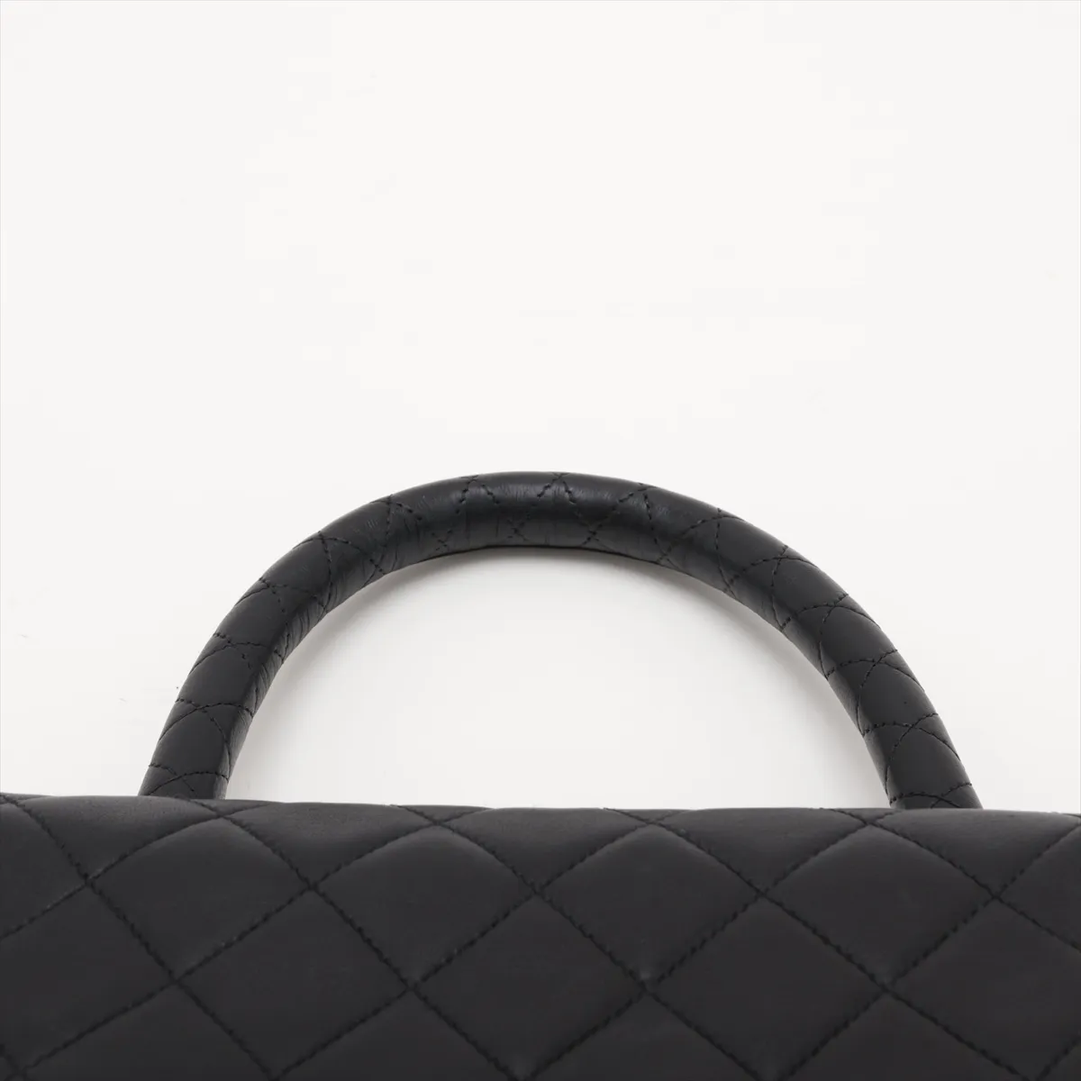 Matelassé Lambskin Handbag, Top Handle, Black with Gold Hardware, 2014963, Series 2 — view 6