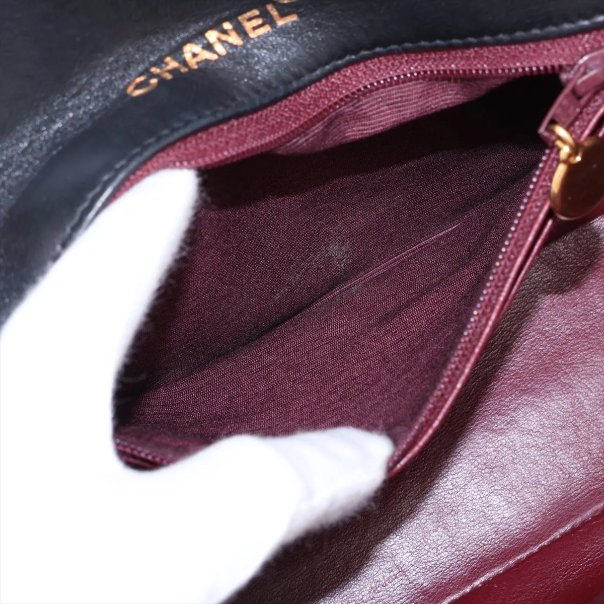 Matelassé Lambskin Handbag, Top Handle, Black with Gold Hardware, 2014963, Series 2 — view 8