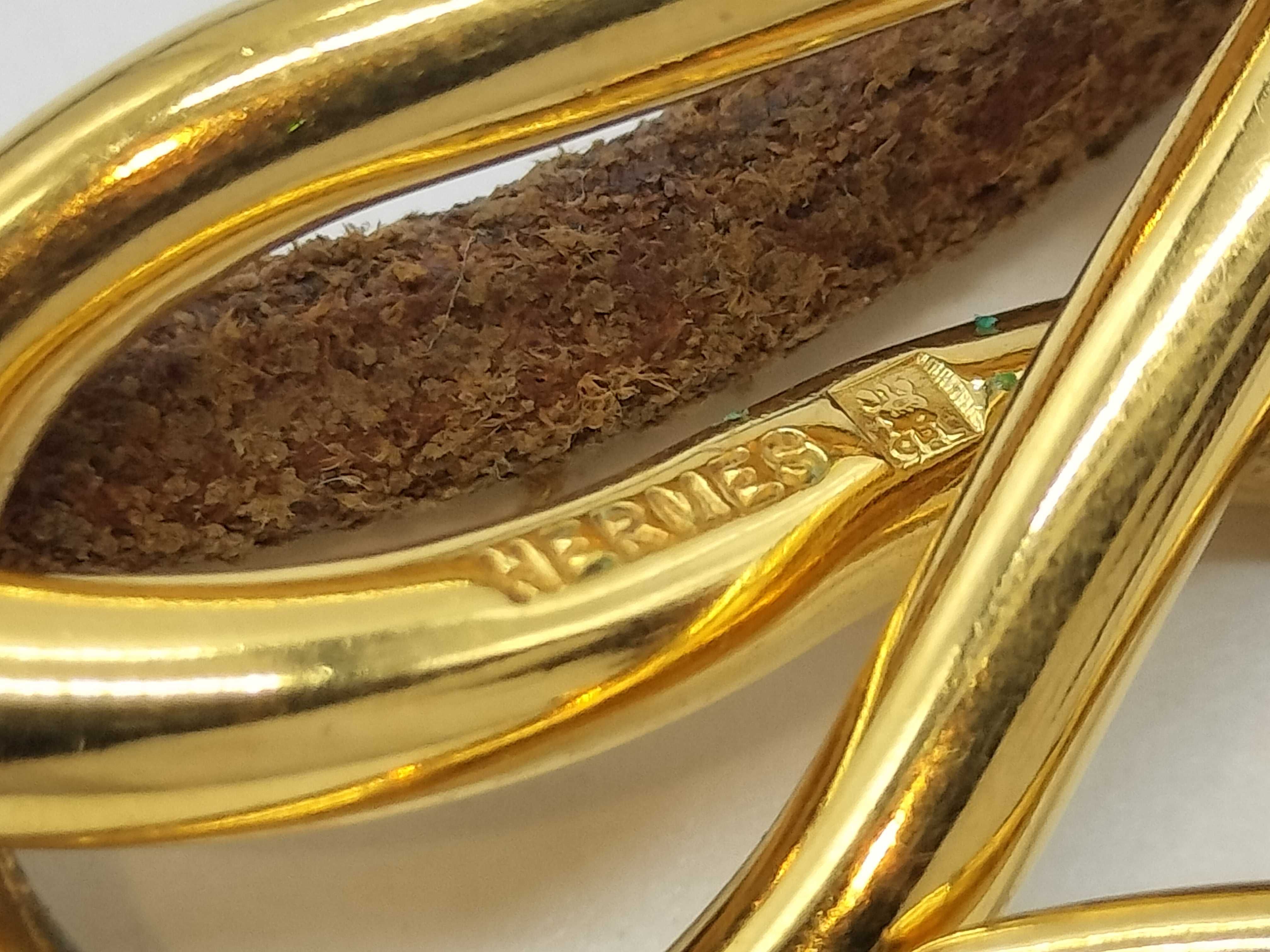 Jumbo Bracelet, Leather Bracelet, Gold Bracelet/Bangle — view 4