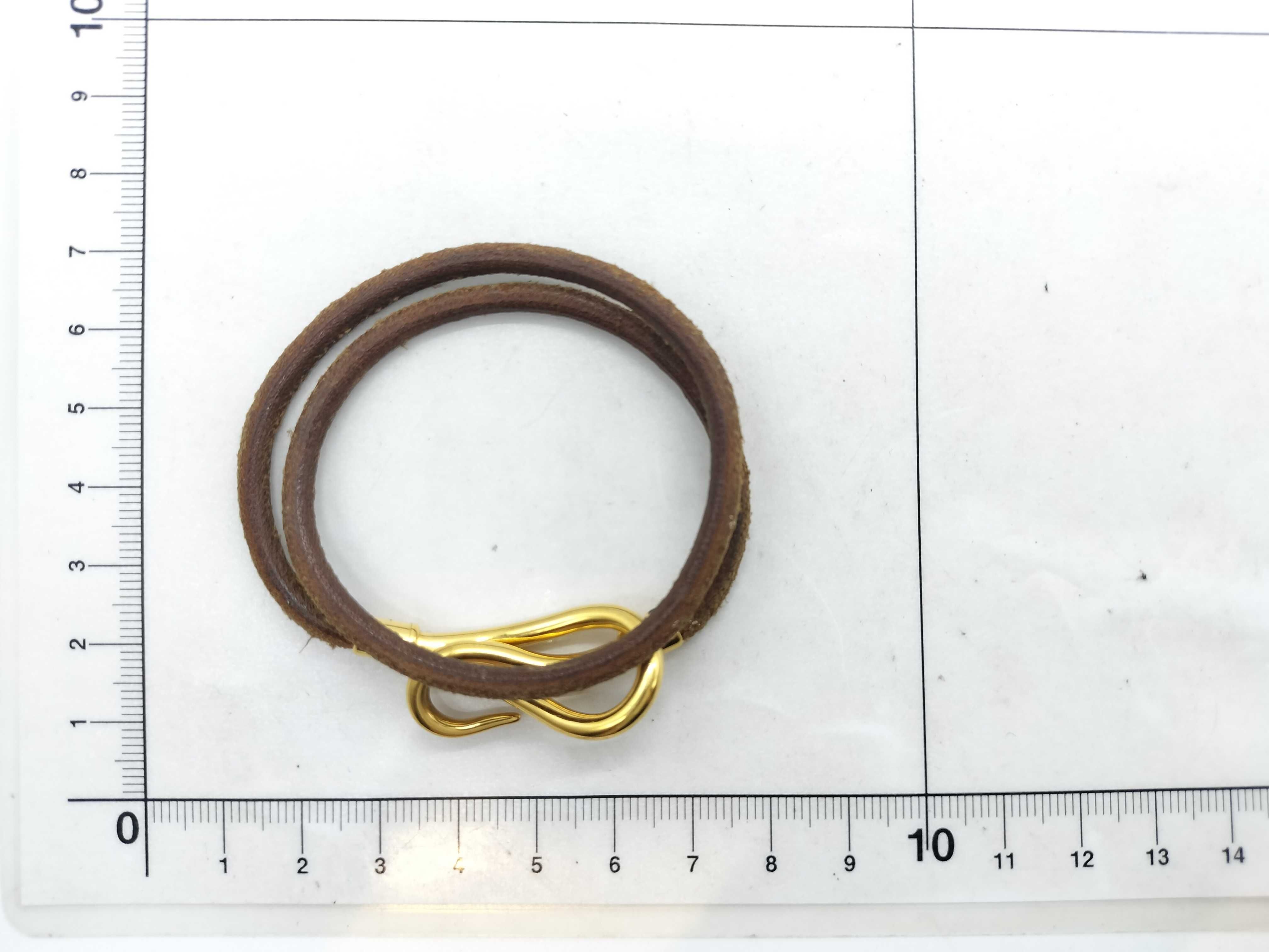 Jumbo Bracelet, Leather Bracelet, Gold Bracelet/Bangle — view 5