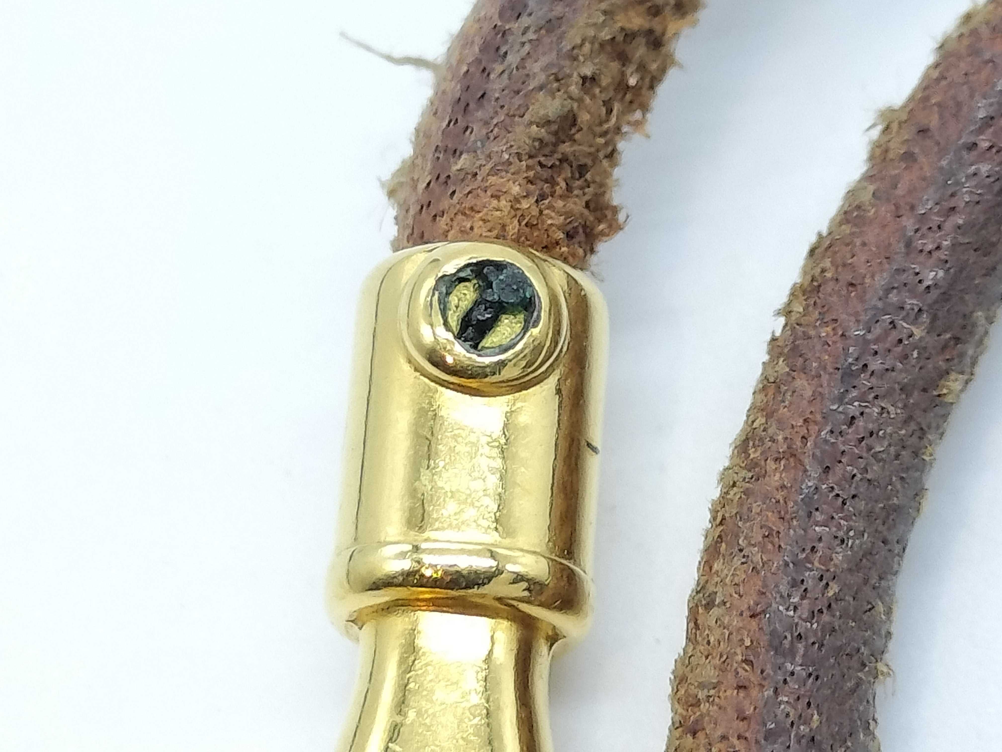 Jumbo Bracelet, Leather Bracelet, Gold Bracelet/Bangle — view 6