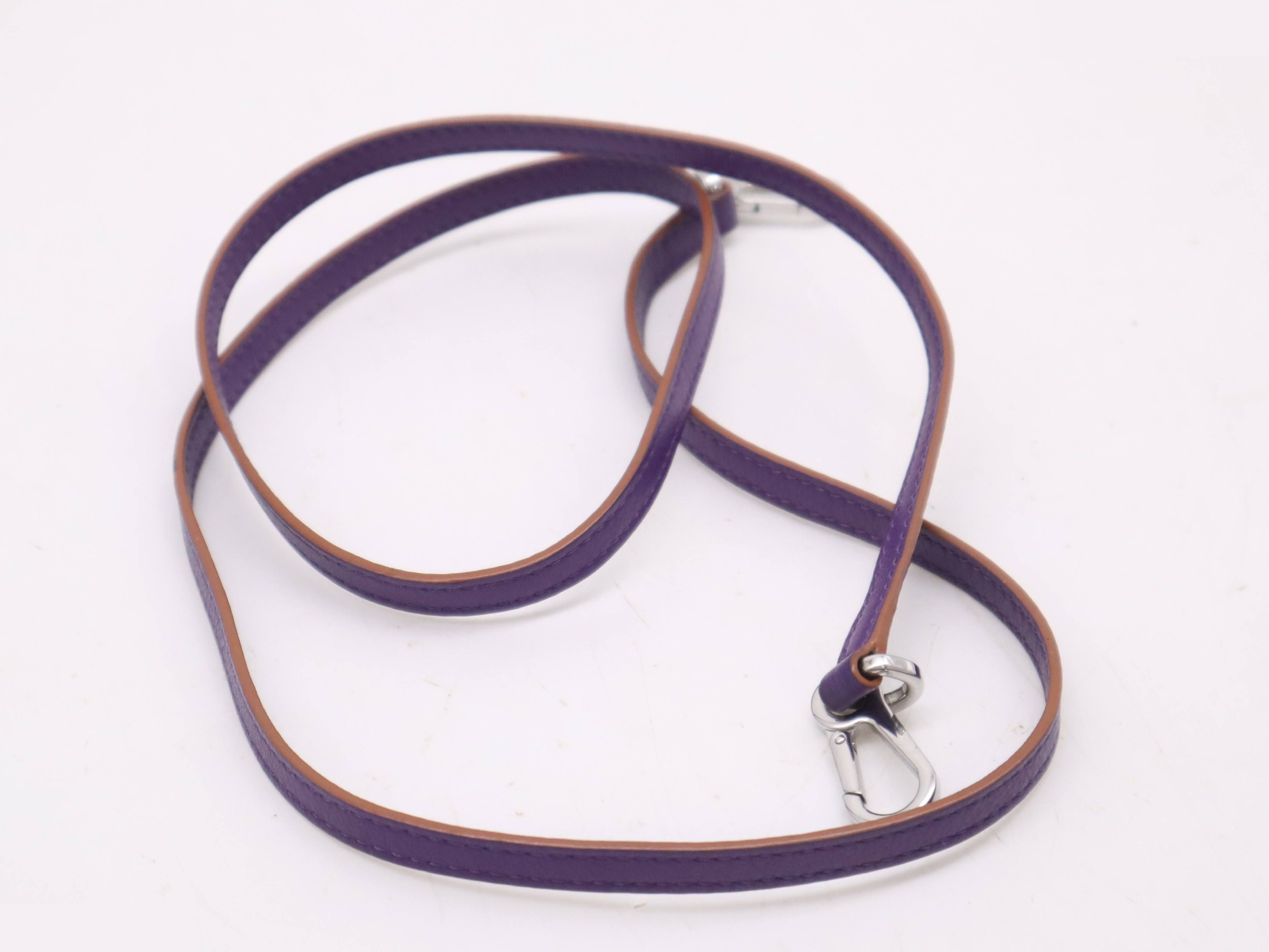 Leather puzzle bag mini 2WAY purple with shoulder strap — view 11
