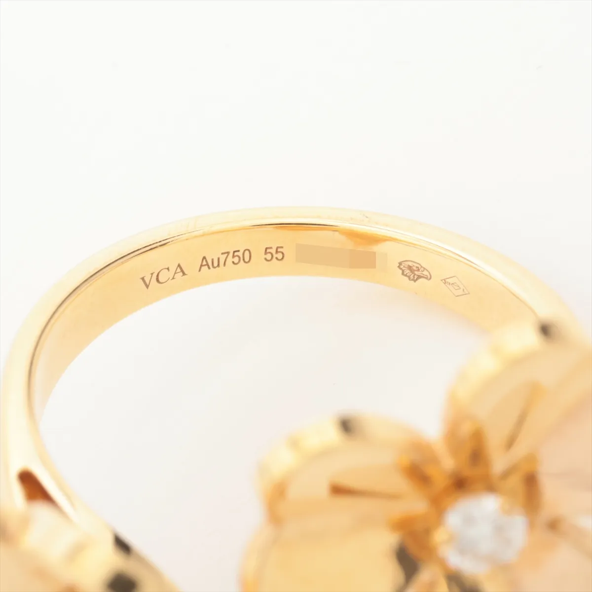 Frivole Entre Les Doigts Diamond Ring 750 (Yellow Gold) 12.5g Size 55 JG413591 VCARPJMD55 — view 3