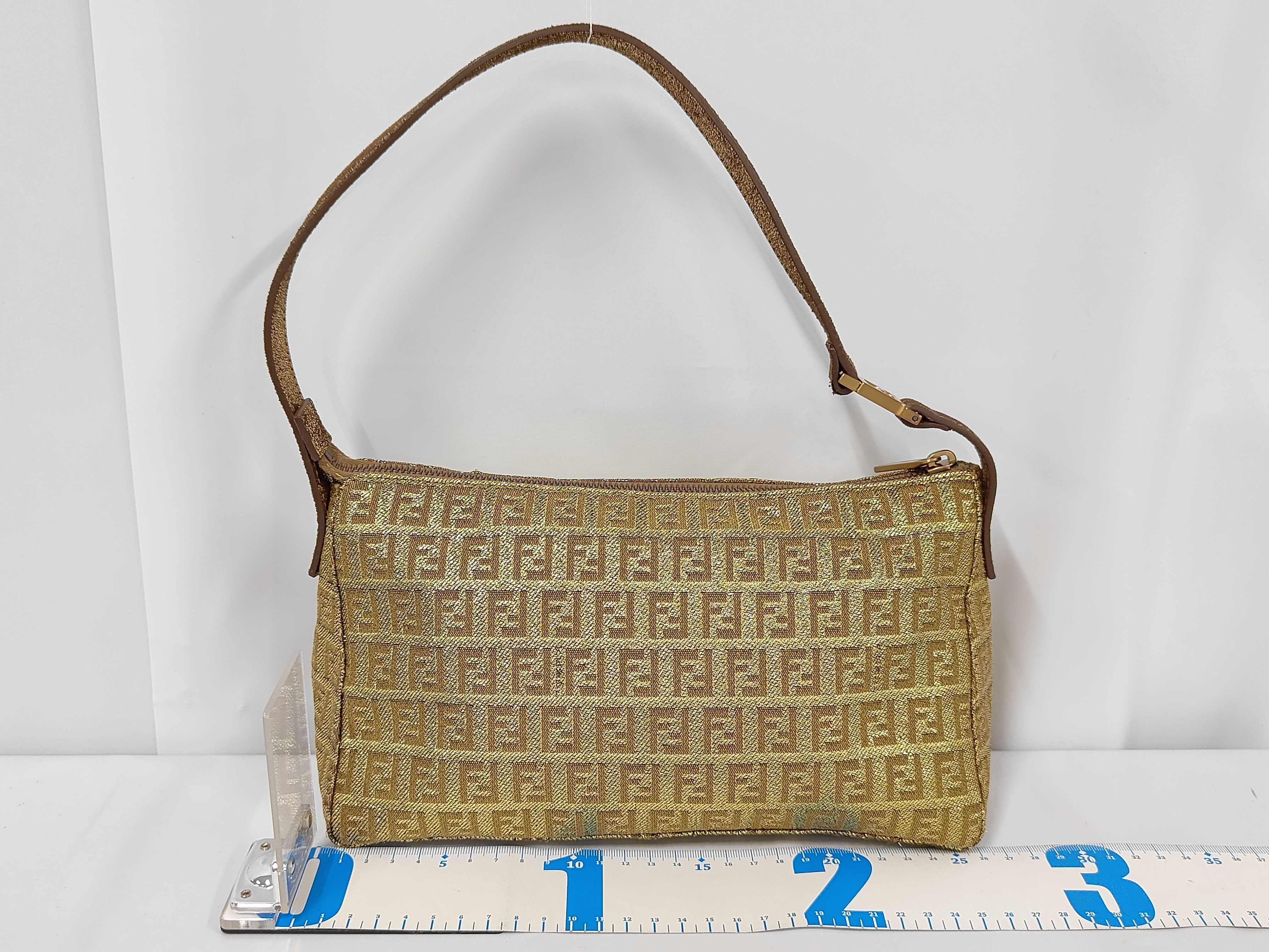 Zucchino Shoulder Bag, Leather, Gold, with Dust Bag — view 2
