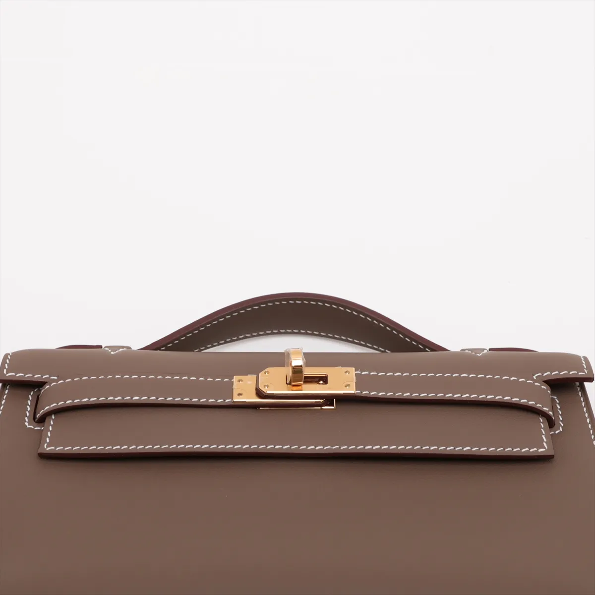 [Individually packaged] Hermes Pochette Kelly Mini, Veau Swift, Etoupe, Gold Hardware, K: 2025 — view 6