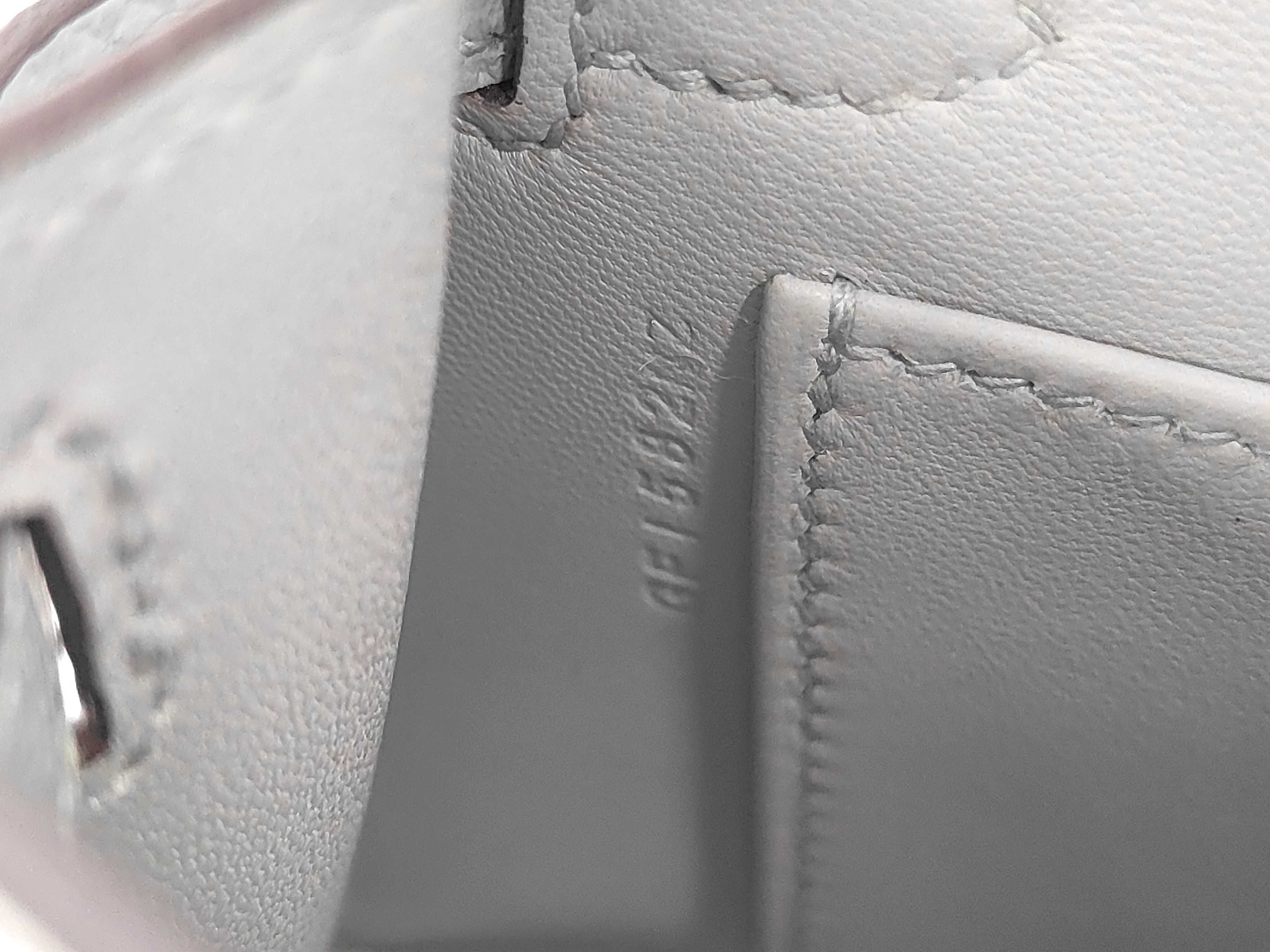 Mini Kelly handbag with bandouliere strap, Epsom leather, blue glacier leather, silver hardware, G stamp. — view 11